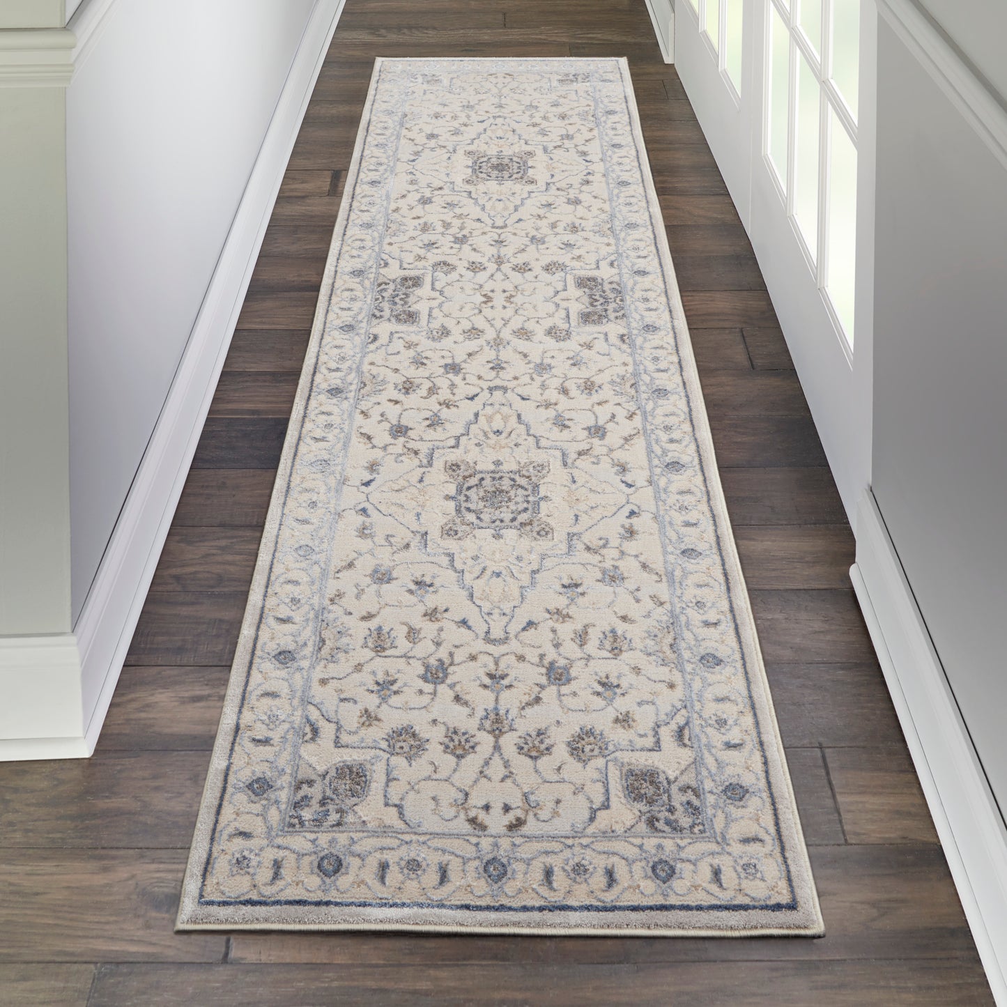 Nourison Home Silky Textures SLY08 Ivory Grey  Traditional Machinemade Rug