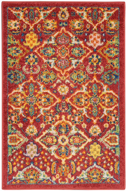 Nourison Home Allur ALR03 Red Multicolor Transitional Machinemade Rug