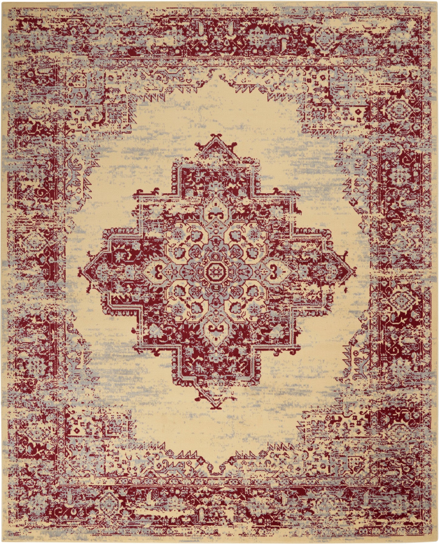 Nourison Home Grafix GRF14 Cream Red  Transitional Machinemade Rug