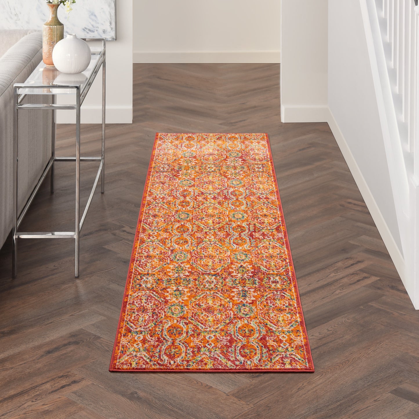 Nourison Home Allur ALR05 Red Multicolor  Transitional Machinemade Rug