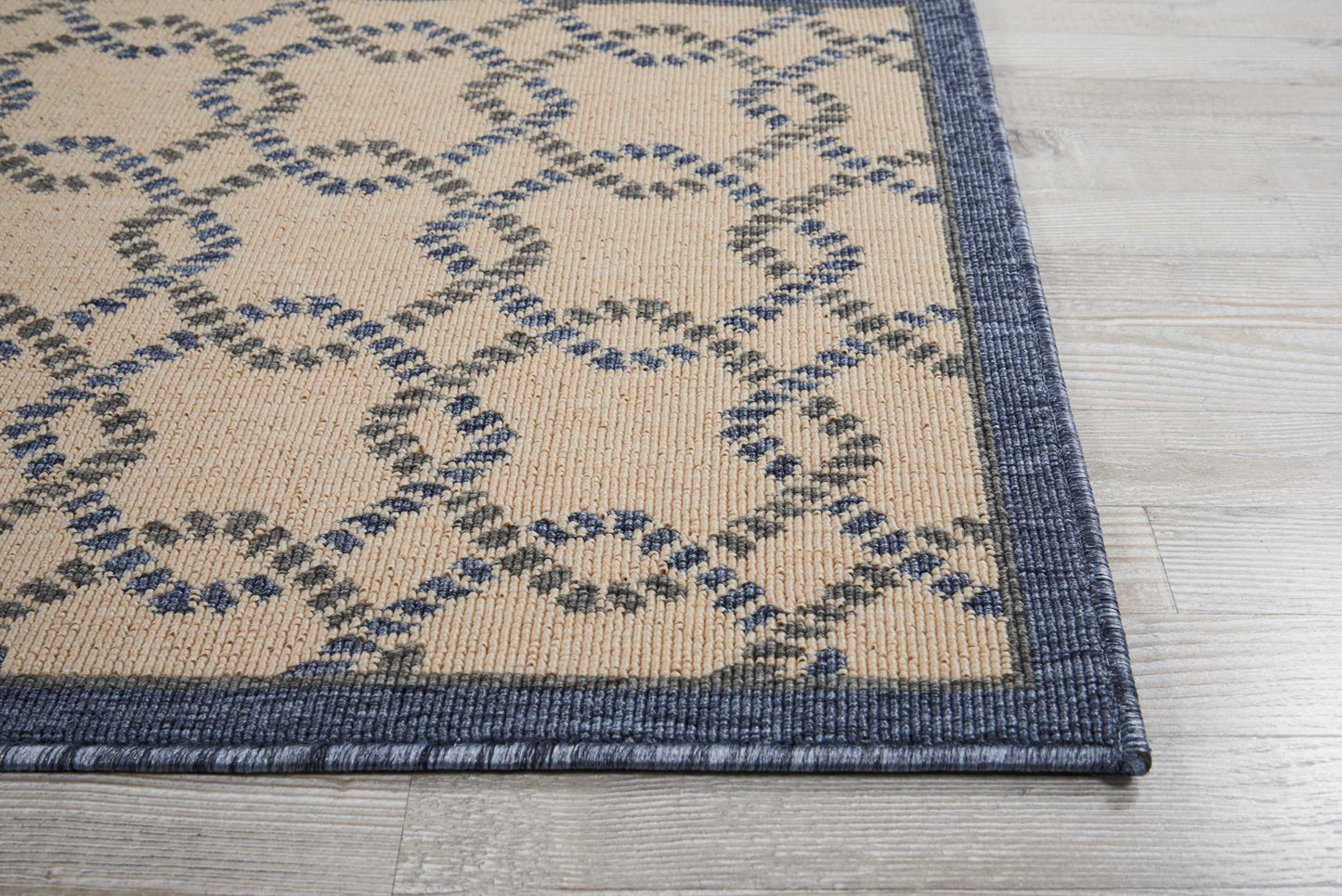 Nourison Home Caribbean CRB16 Ivory Blue  Transitional Machinemade Rug