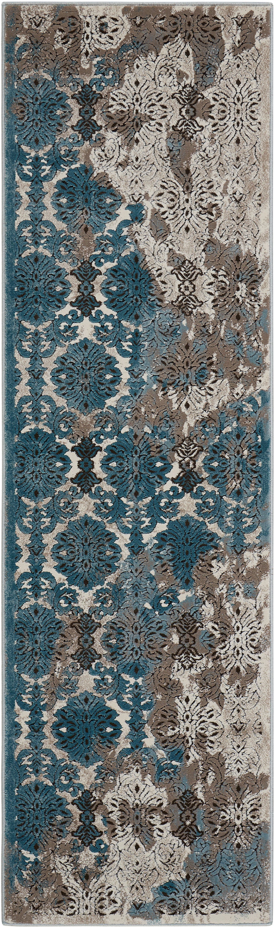 Nourison Home Karma KRM05 Ivory Blue  Transitional Machinemade Rug