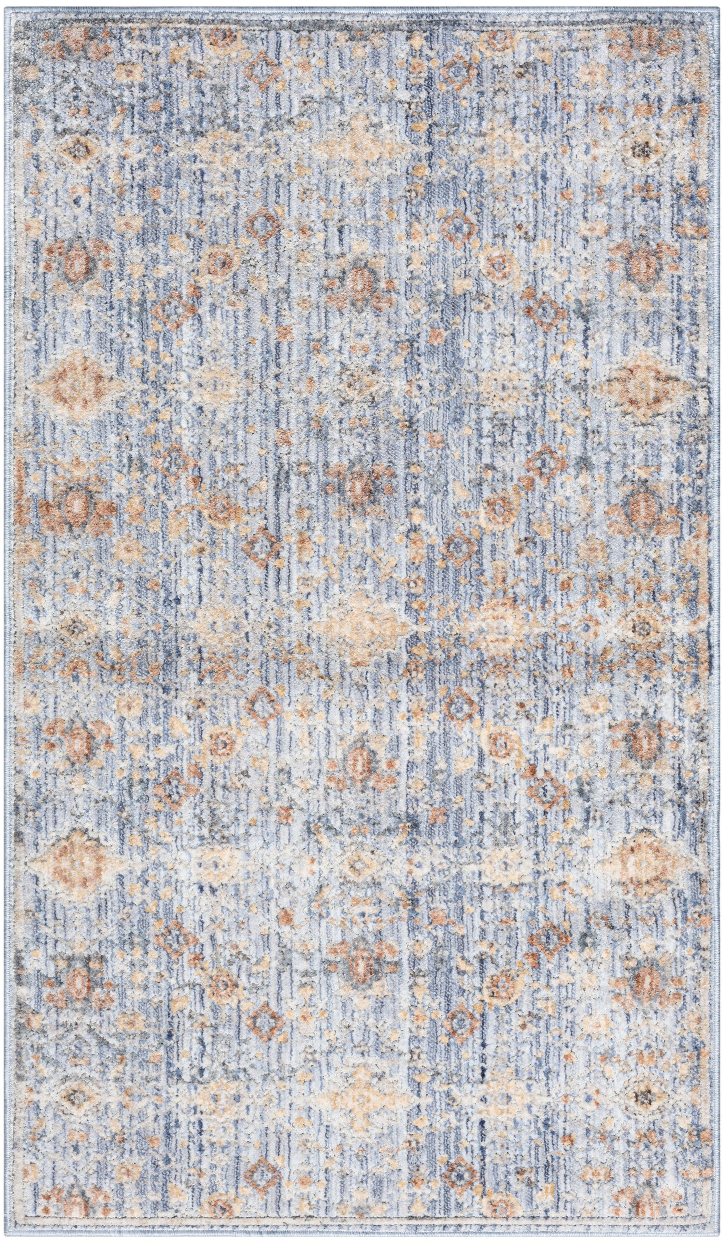 Nourison Home Elegant Heirlooms ELH02 Blue Ivory  Traditional Machinemade Rug