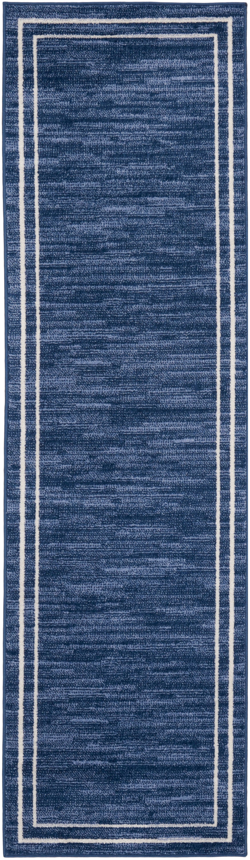 Nourison Home Nourison Essentials NRE02 Navy Ivory  Contemporary Machinemade Rug