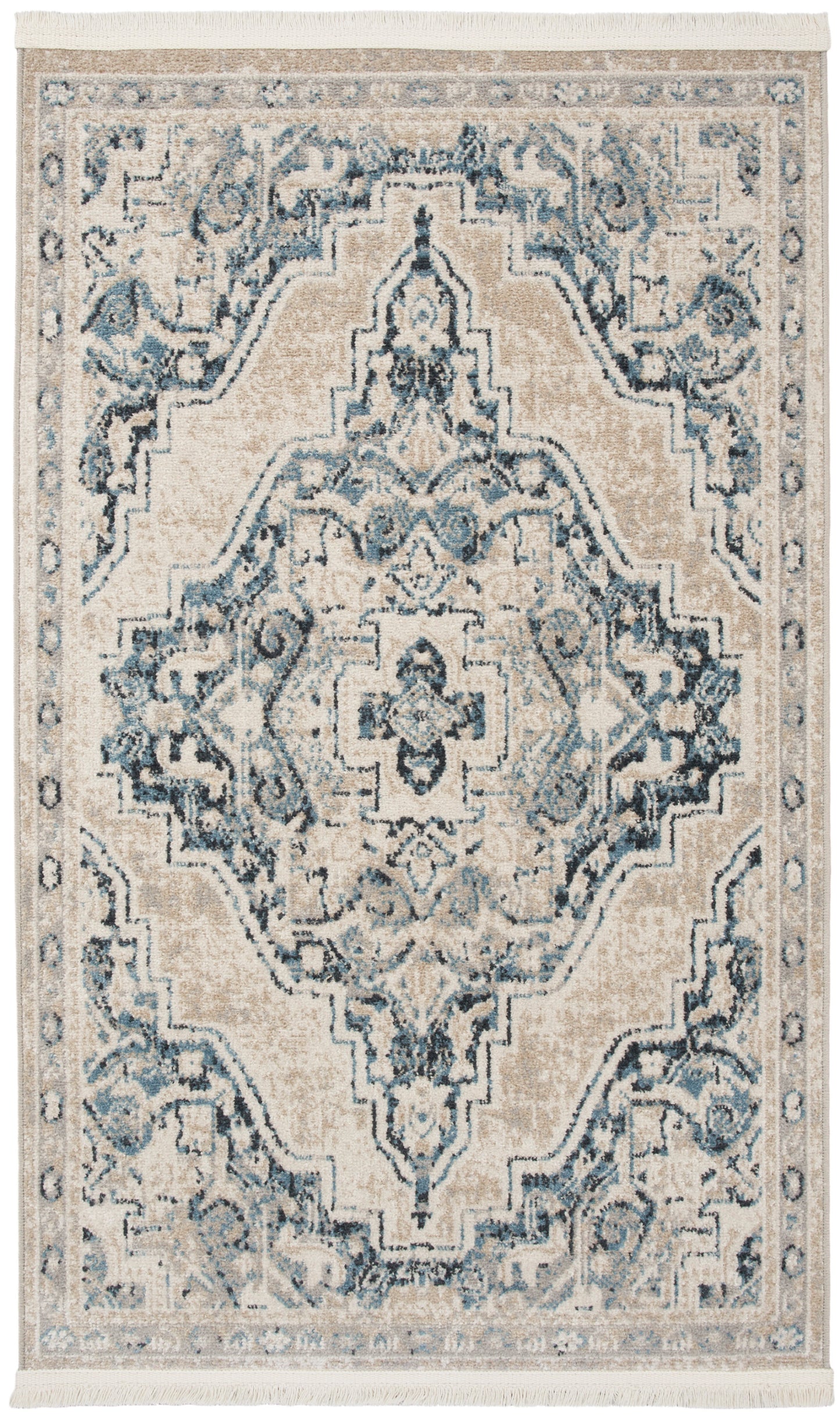 Nourison Home Carina CNA01 Lt.Blue Ivory Transitional Machinemade Rug