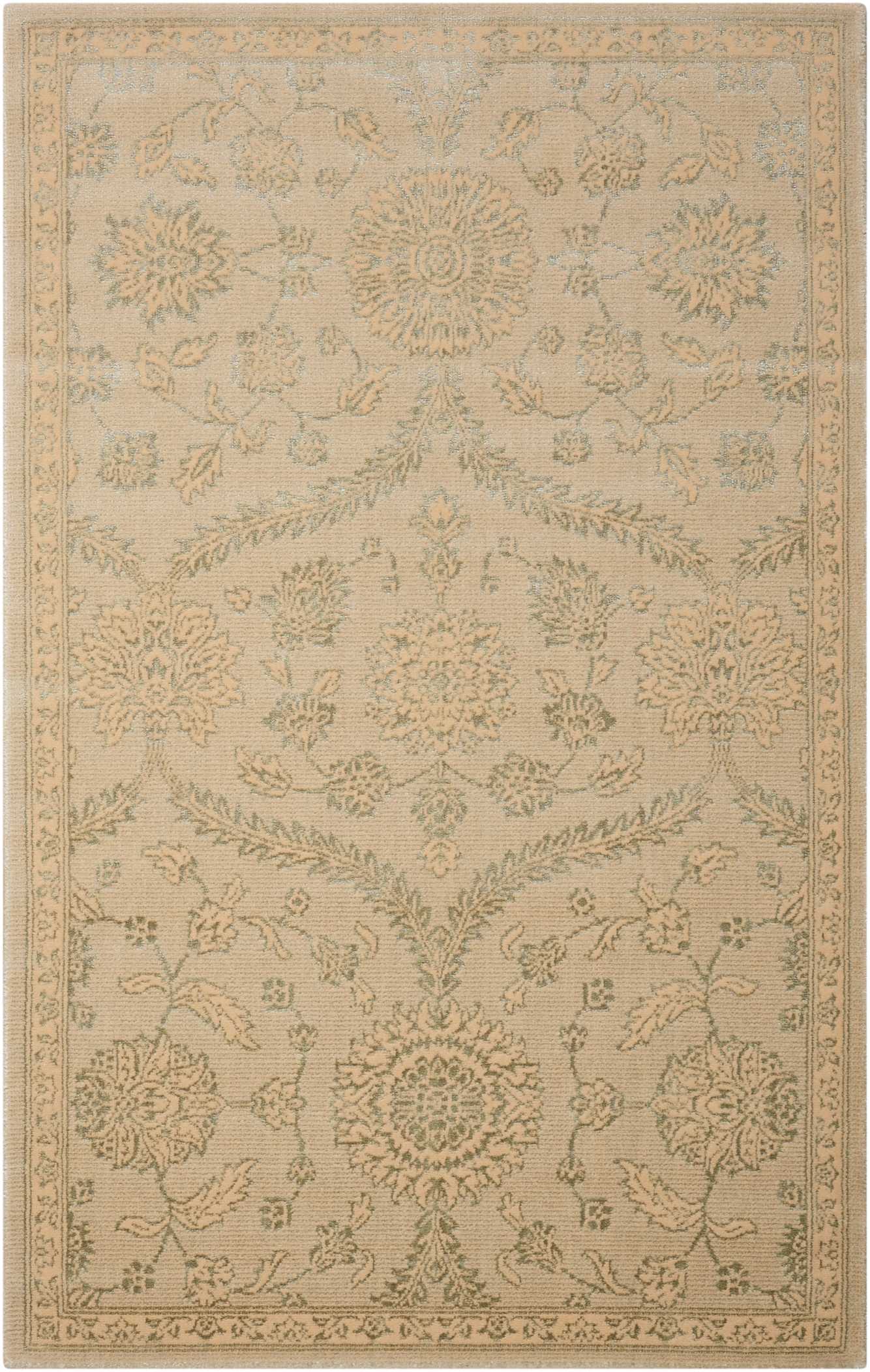 Nourison Home Luminance LUM04 Cream Mint  Transitional Loom Rug