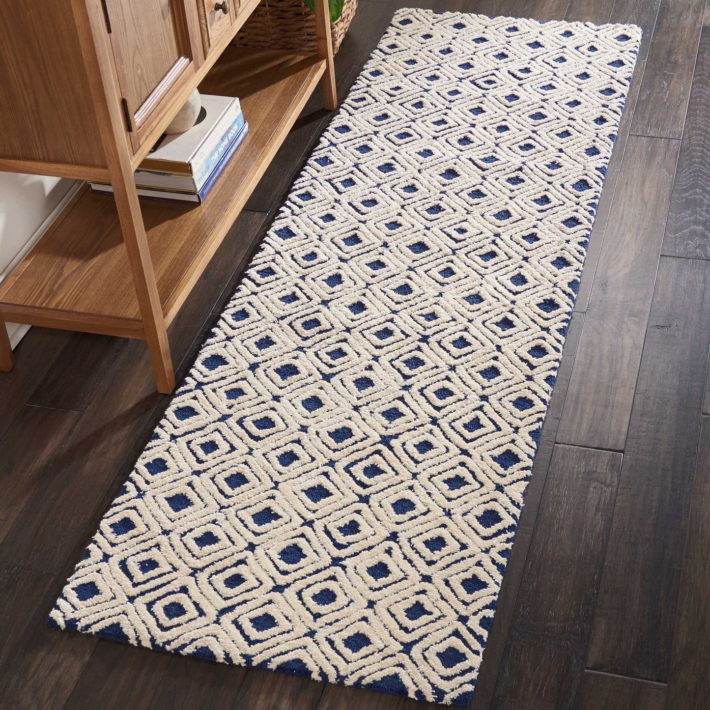 Nourison Home Deco Mod DEC02 Navy Ivory  Transitional Tufted Rug