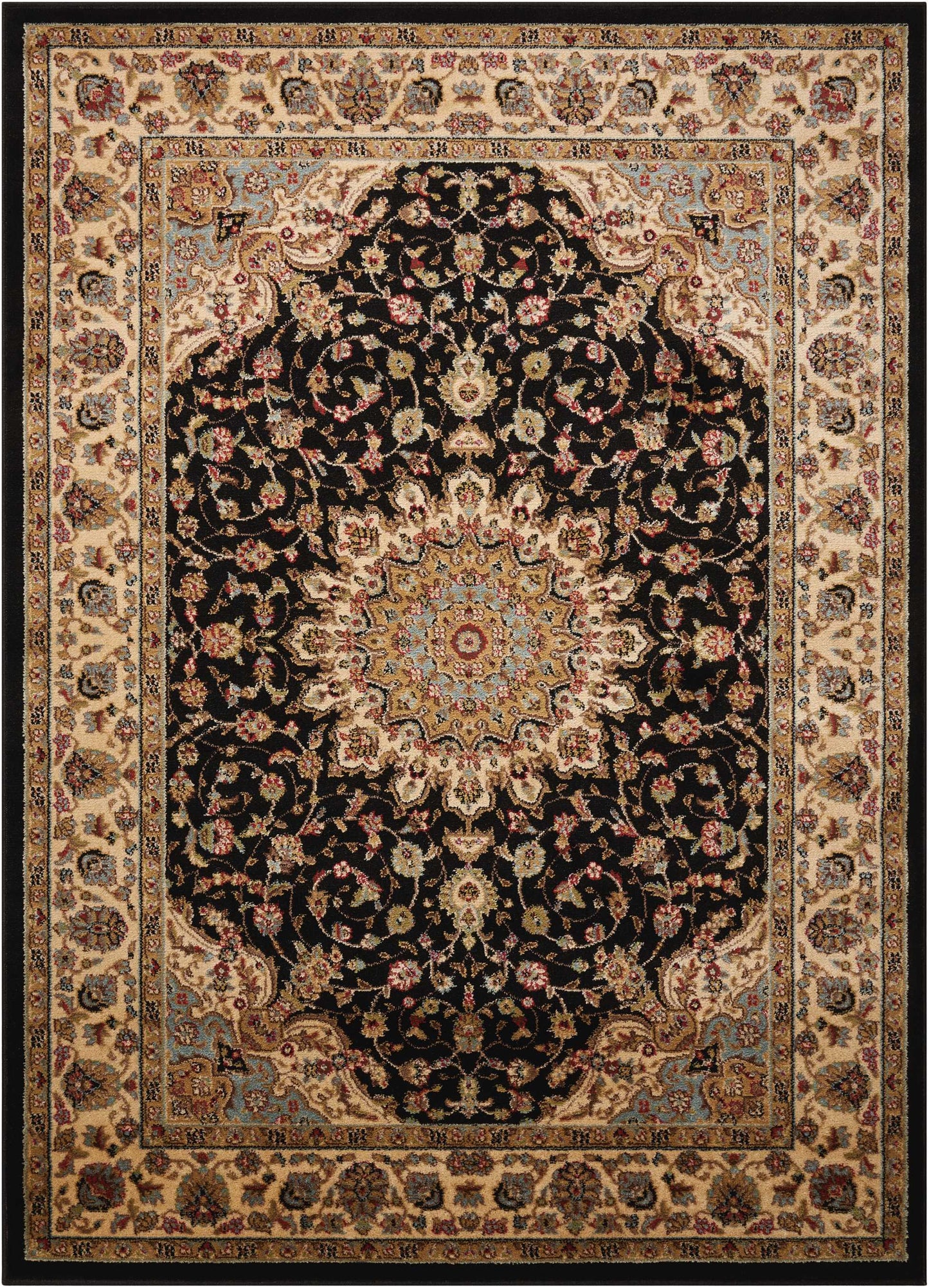 Nourison Home Delano DEL04 Black  Traditional Machinemade Rug