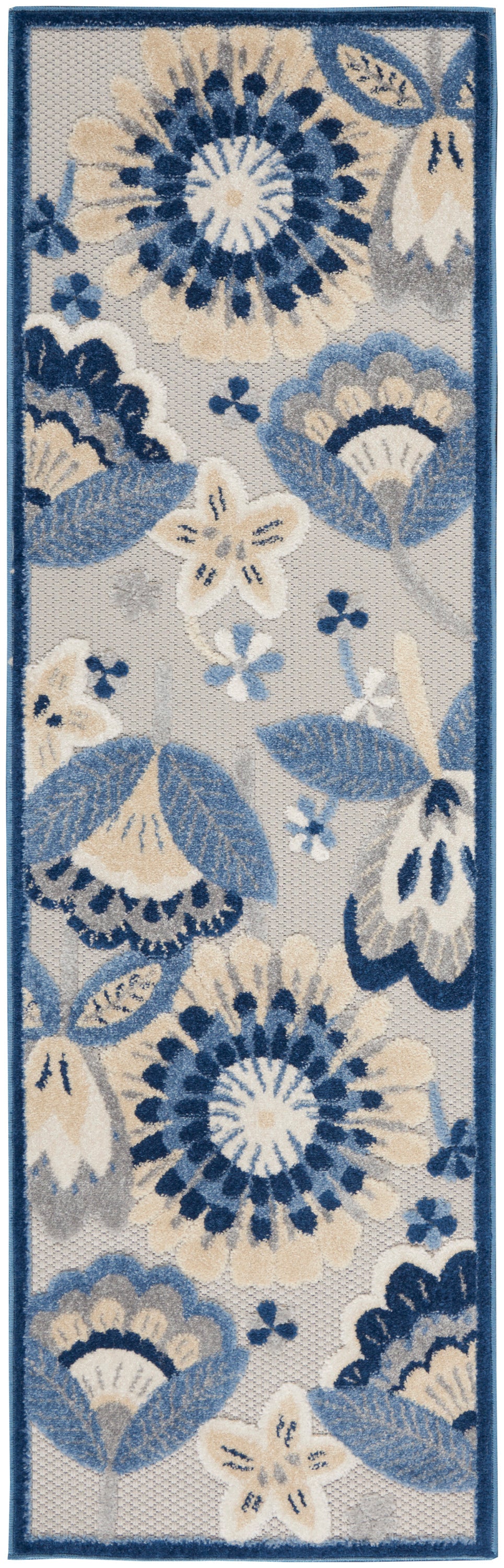 Nourison Home Aloha ALH25 Blue Grey  Contemporary Machinemade Rug