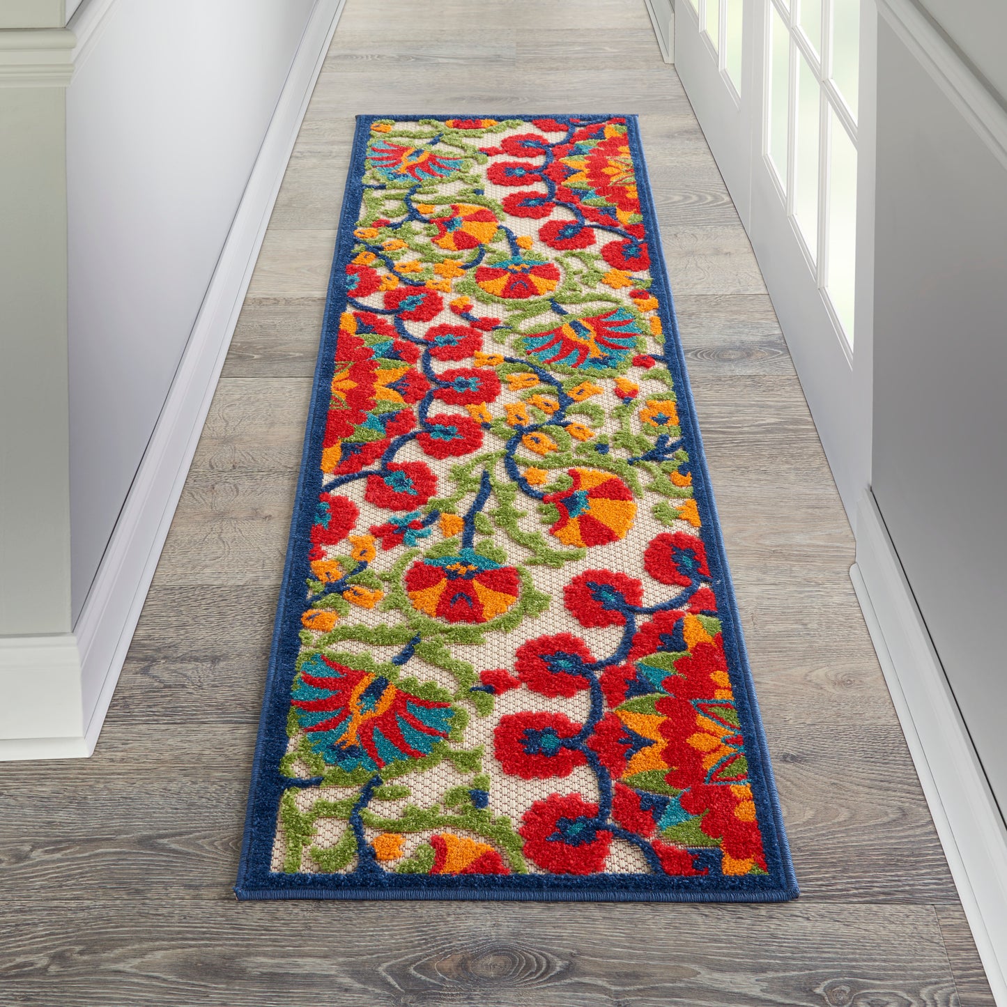 Nourison Home Aloha ALH20 Red Multi  Contemporary Machinemade Rug