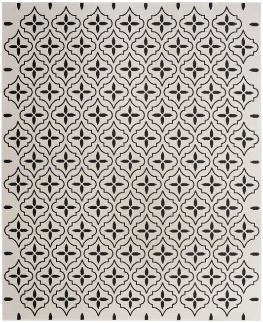 Nourison Home Nourison Essentials NRE04 Ivory Black  Contemporary Machinemade Rug