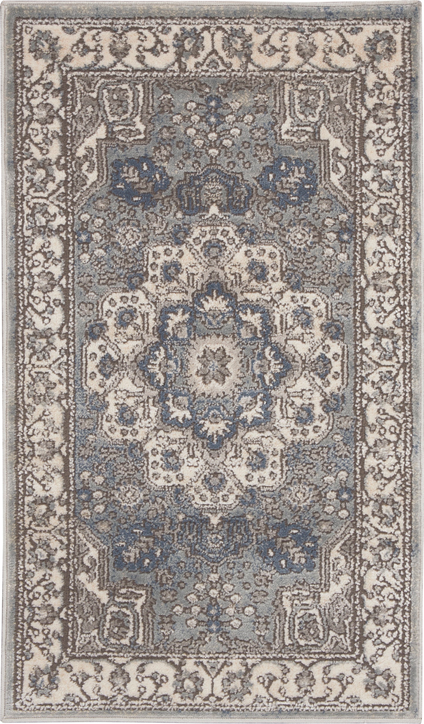 Nourison Home Quarry QUA07 Grey Ivory Transitional Machinemade Rug