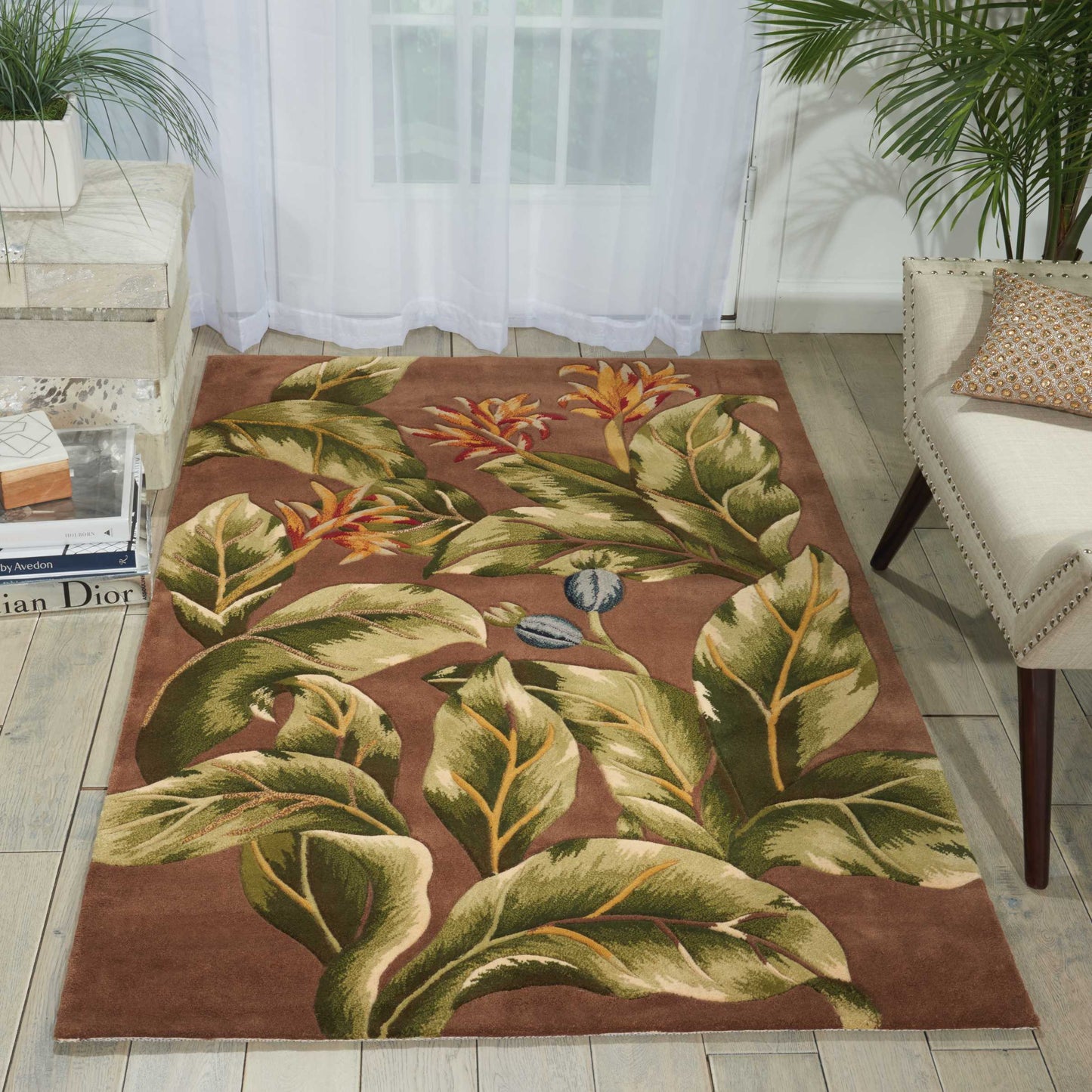 Nourison Home Tropics TS02 Khaki  Contemporary Tufted Rug