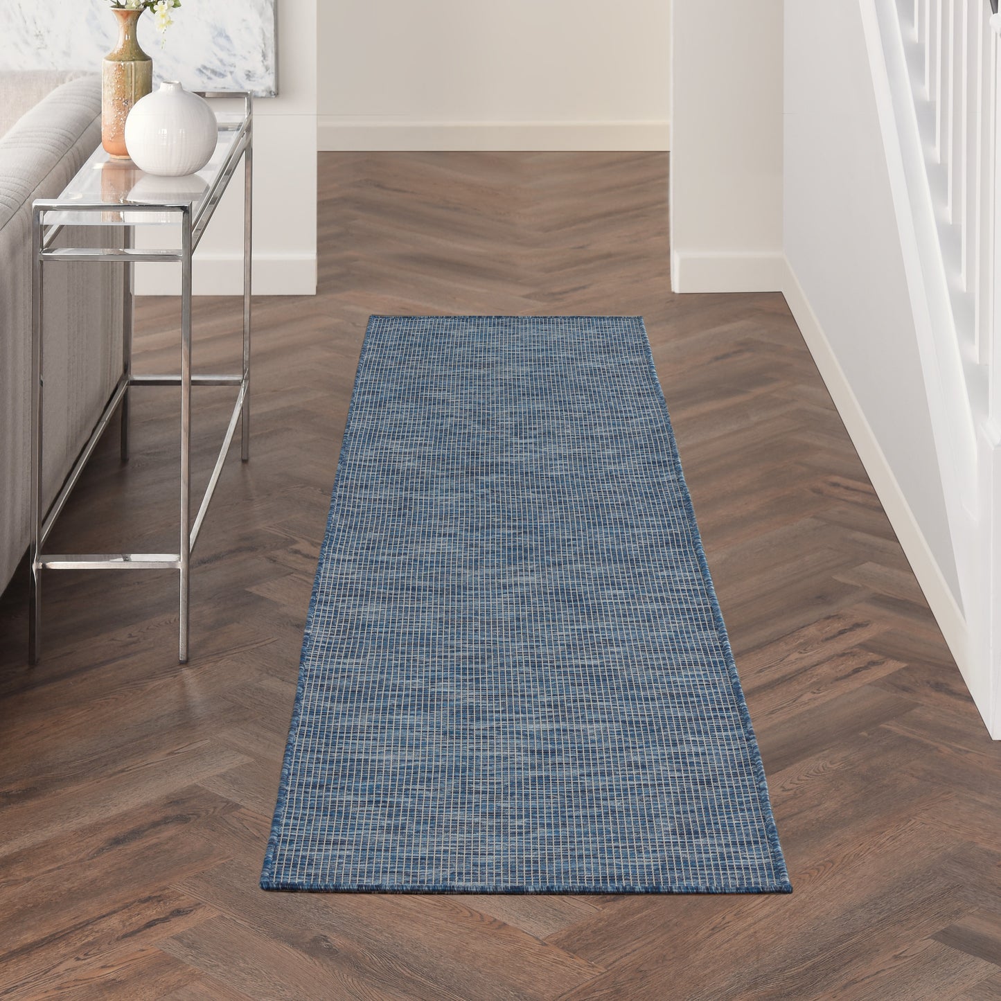 Nourison Home Positano POS01 Navy Blue  Contemporary Machinemade Rug