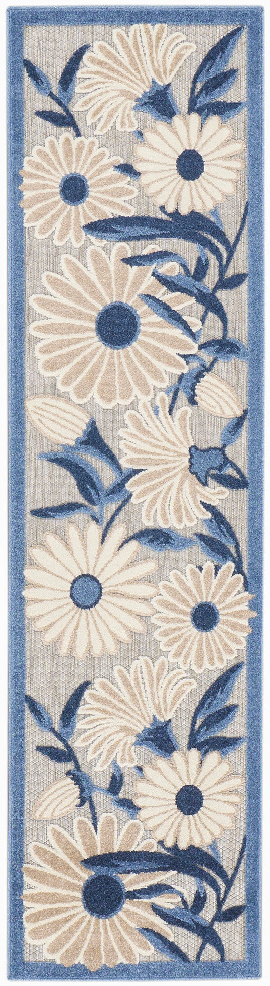 Nourison Home Aloha ALH33 Blue Grey Contemporary Machinemade Rug