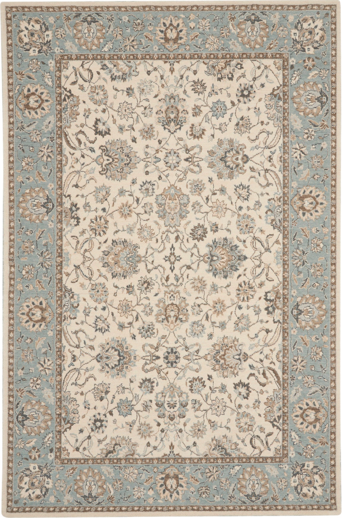 Nourison Home Living Treasures LI16 Ivory Aqua  Traditional Loom Rug