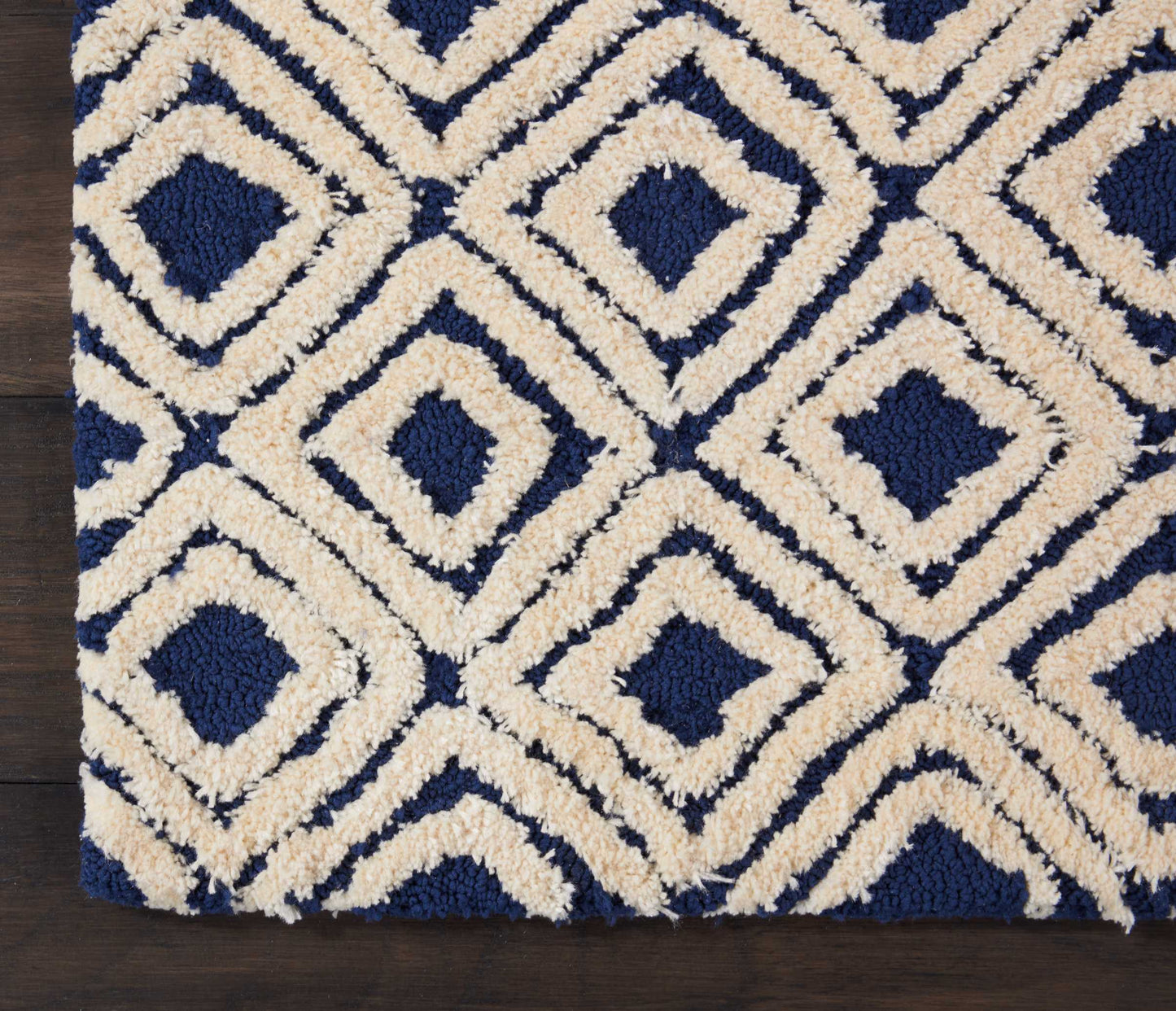 Nourison Home Deco Mod DEC02 Navy Ivory  Transitional Tufted Rug