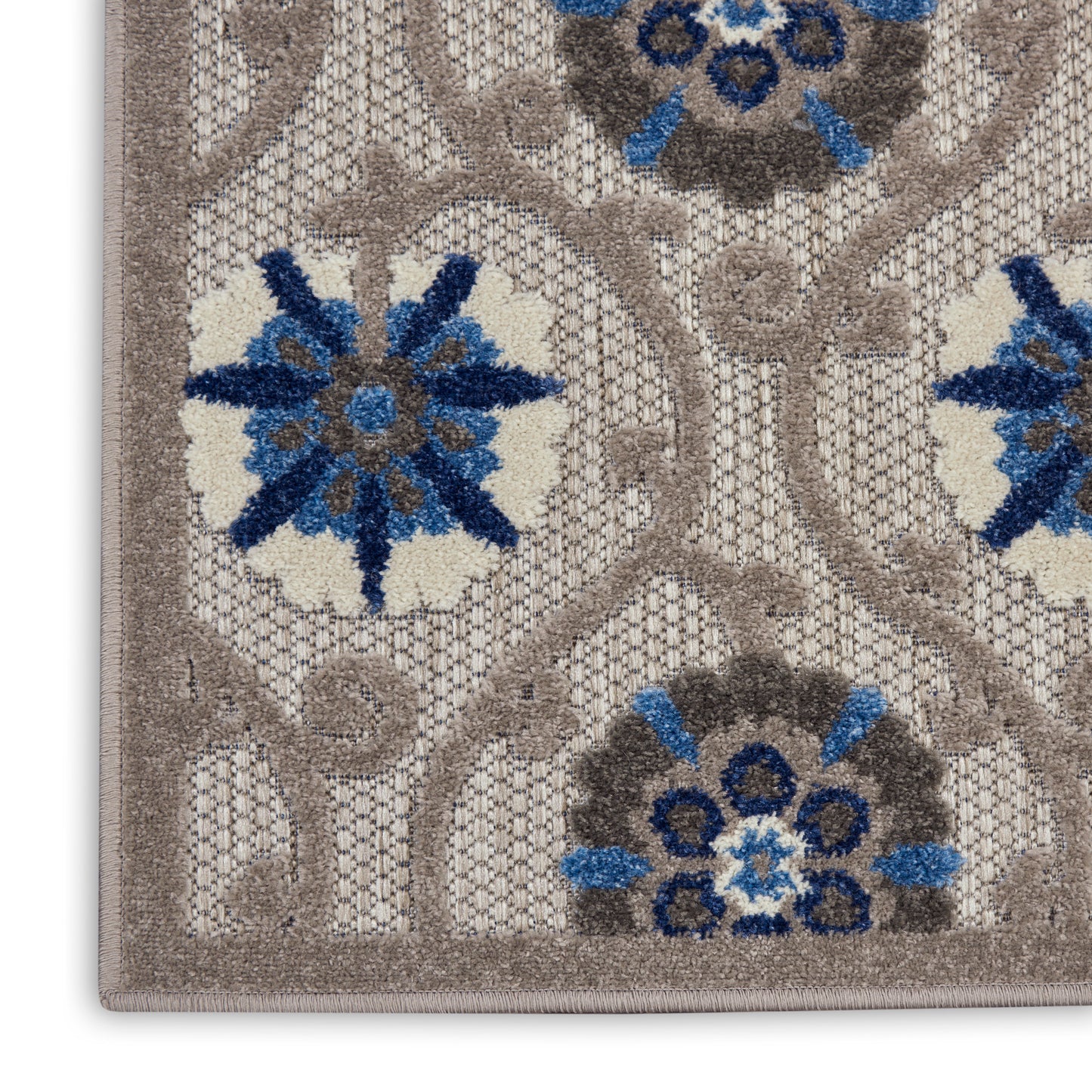 Nourison Home Aloha ALH19 Grey Blue  Contemporary Machinemade Rug