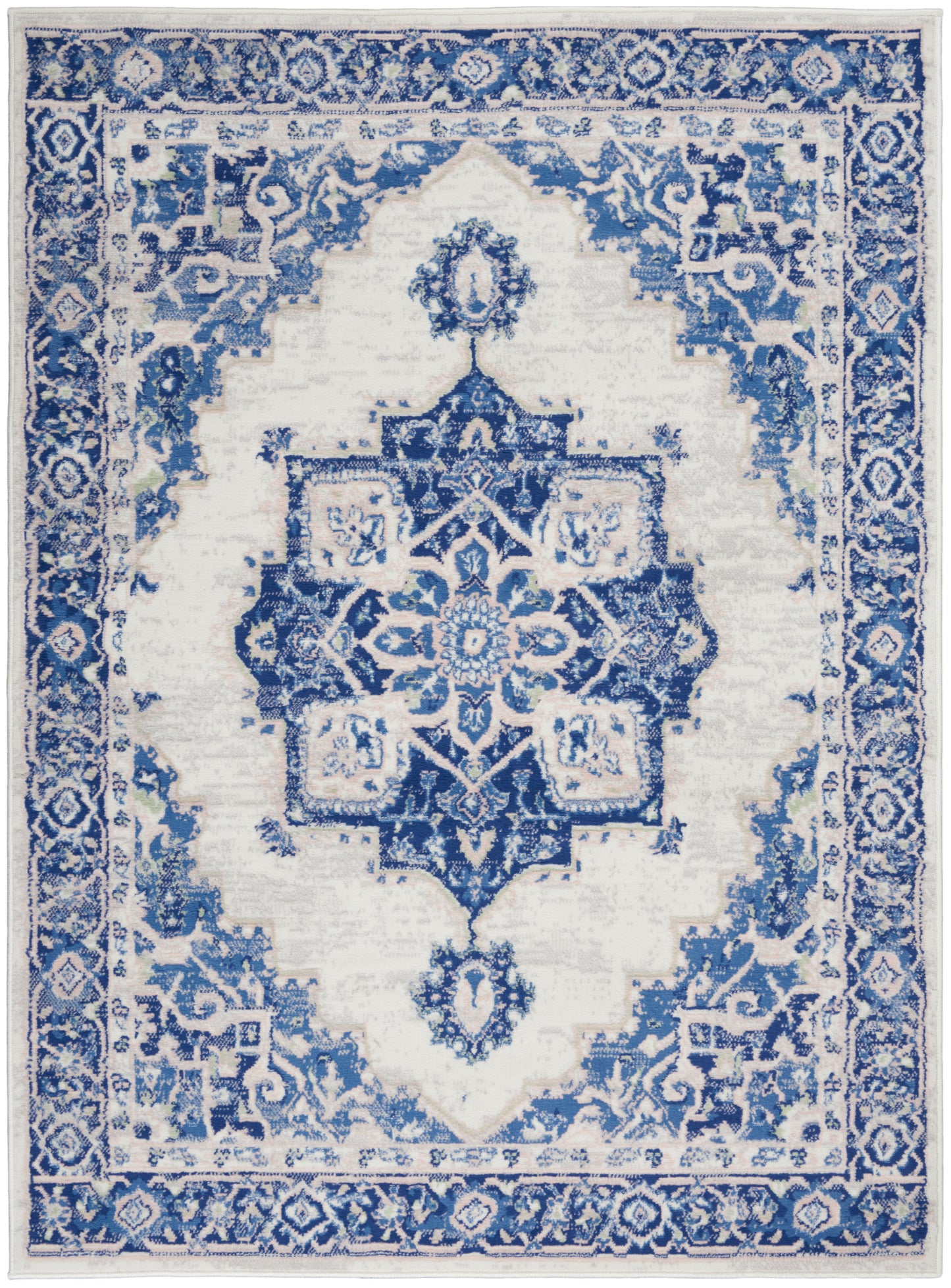 Nourison Home Whimsicle WHS03 Ivory Blue  Transitional Machinemade Rug