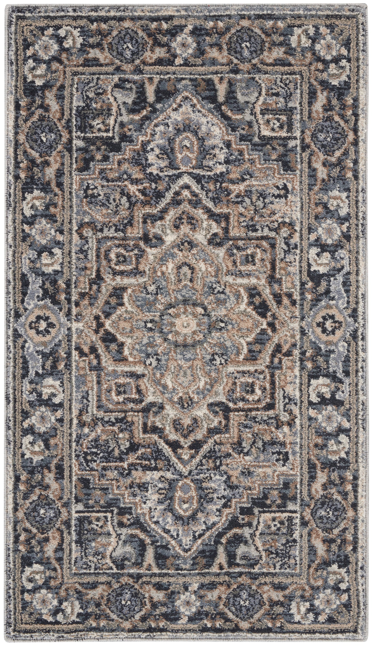 Nourison Moroccan Celebration KI381 Navy Traditional Machinemade Rug