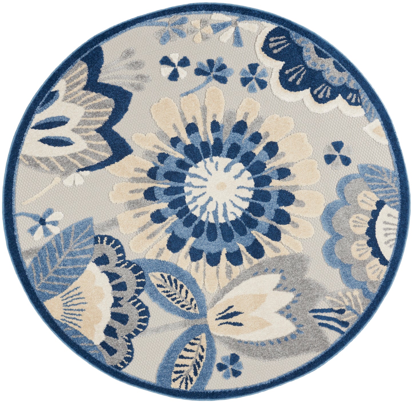 Nourison Home Aloha ALH25 Blue Grey  Contemporary Machinemade Rug