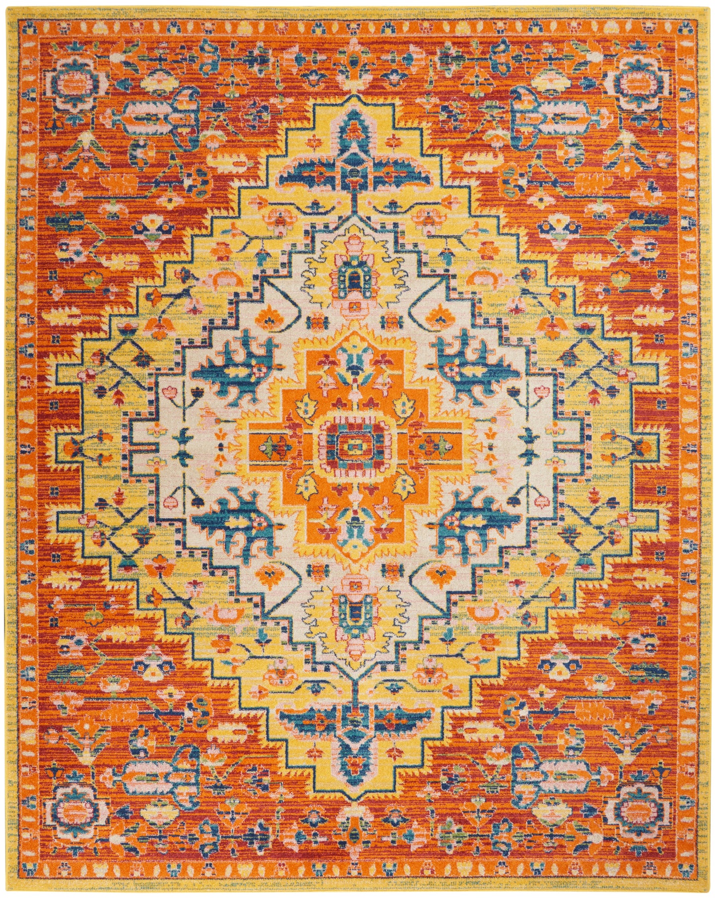 Nourison Home Allur ALR04 Red Multicolor  Transitional Machinemade Rug