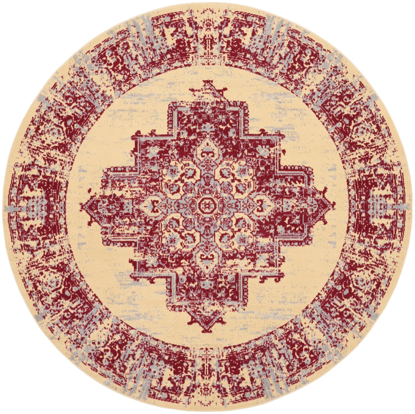 Nourison Home Grafix GRF14 Cream Red  Transitional Machinemade Rug