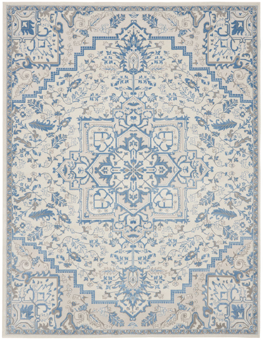 Nourison Home Elation ETN10 Ivory Blue  Traditional Machinemade Rug