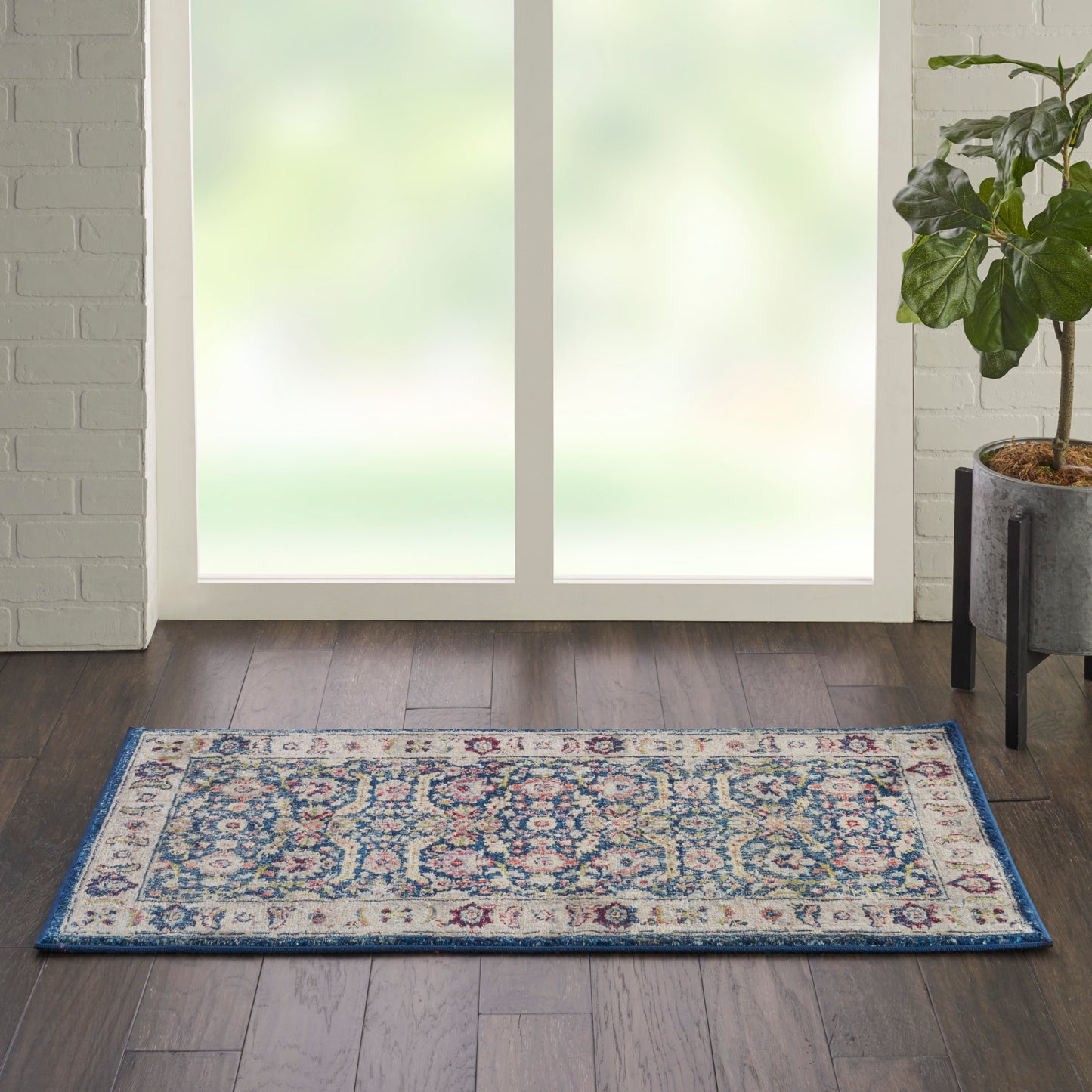 Nourison Home Ankara Global ANR13 Navy Multicolor  Traditional Machinemade Rug