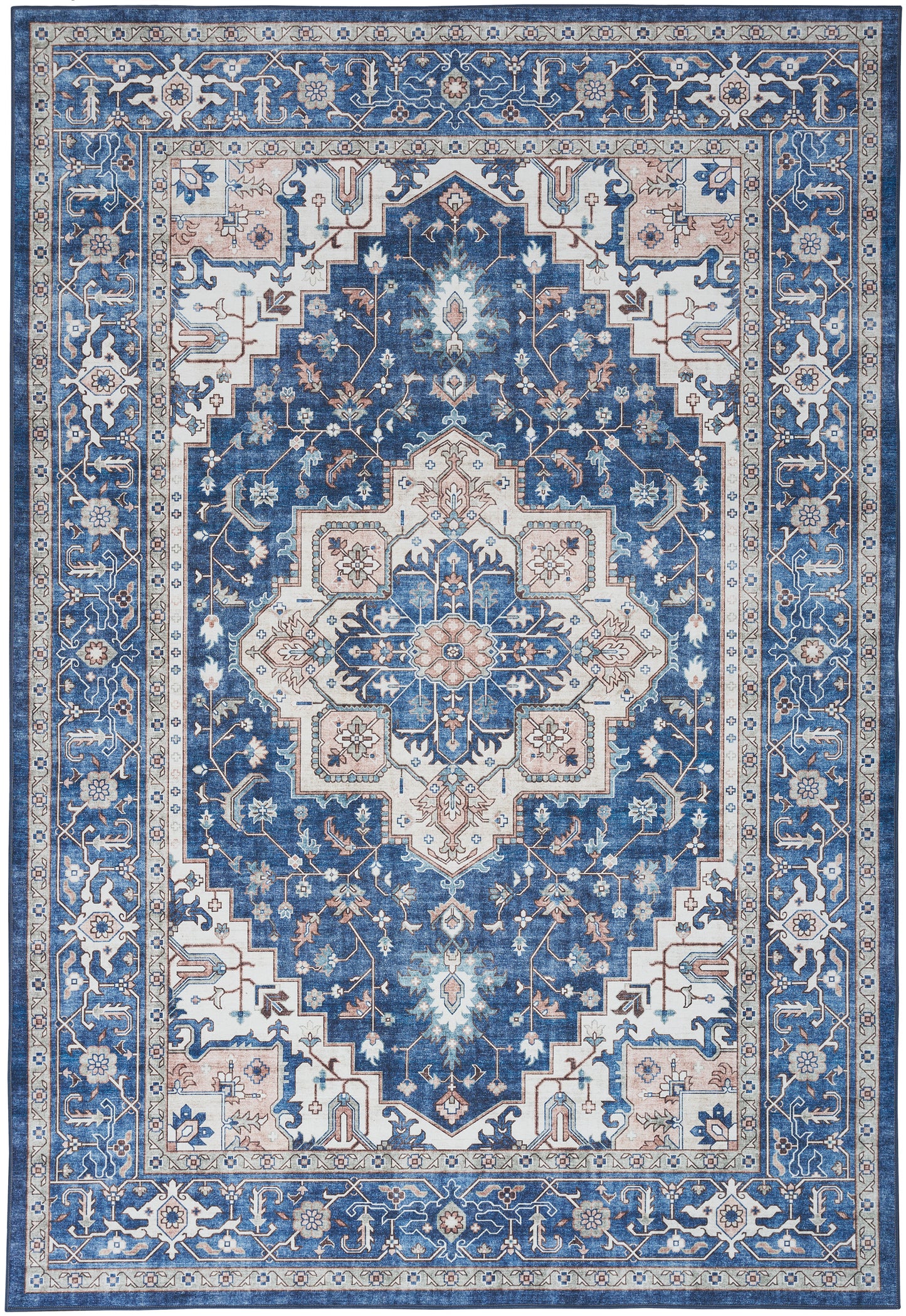 Nourison Home Fulton FUL10 Navy Ivory  Traditional Machinemade Rug