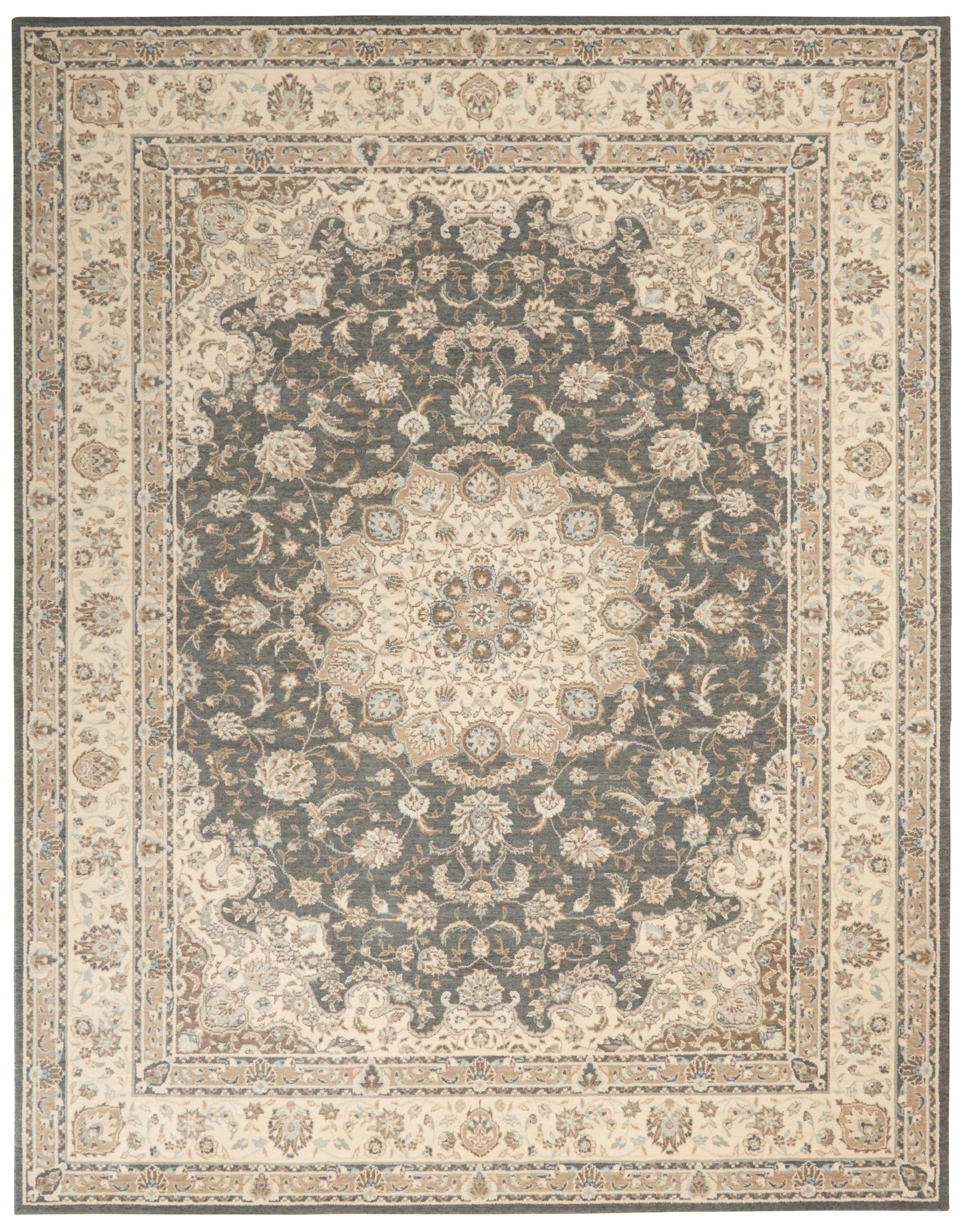 Nourison Home Living Treasures LI15 Grey Ivory  Traditional Loom Rug