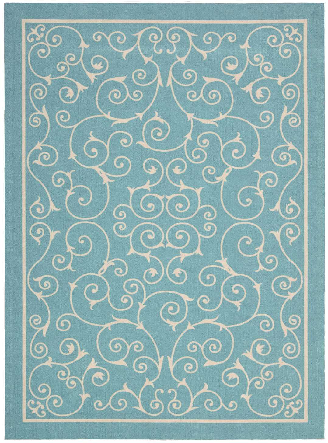 Nourison Home Home & Garden RS019 Light Blue  Transitional Machinemade Rug