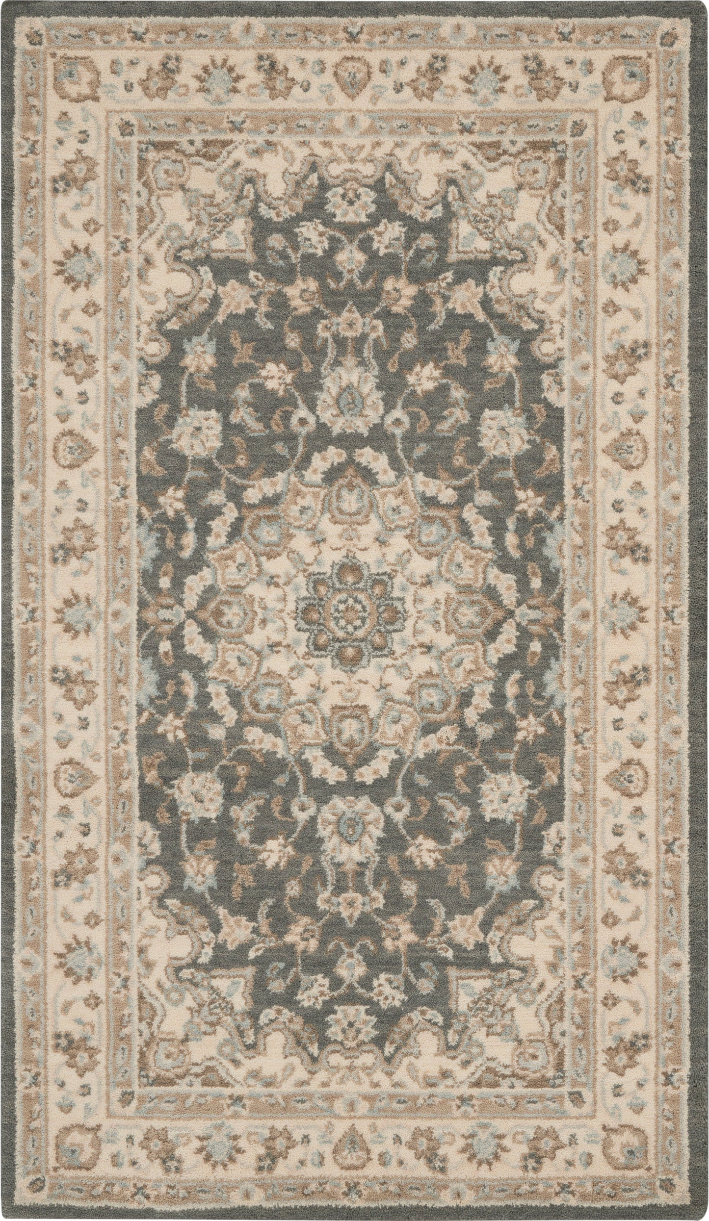 Nourison Home Living Treasures LI15 Grey Ivory Traditional Loom Rug