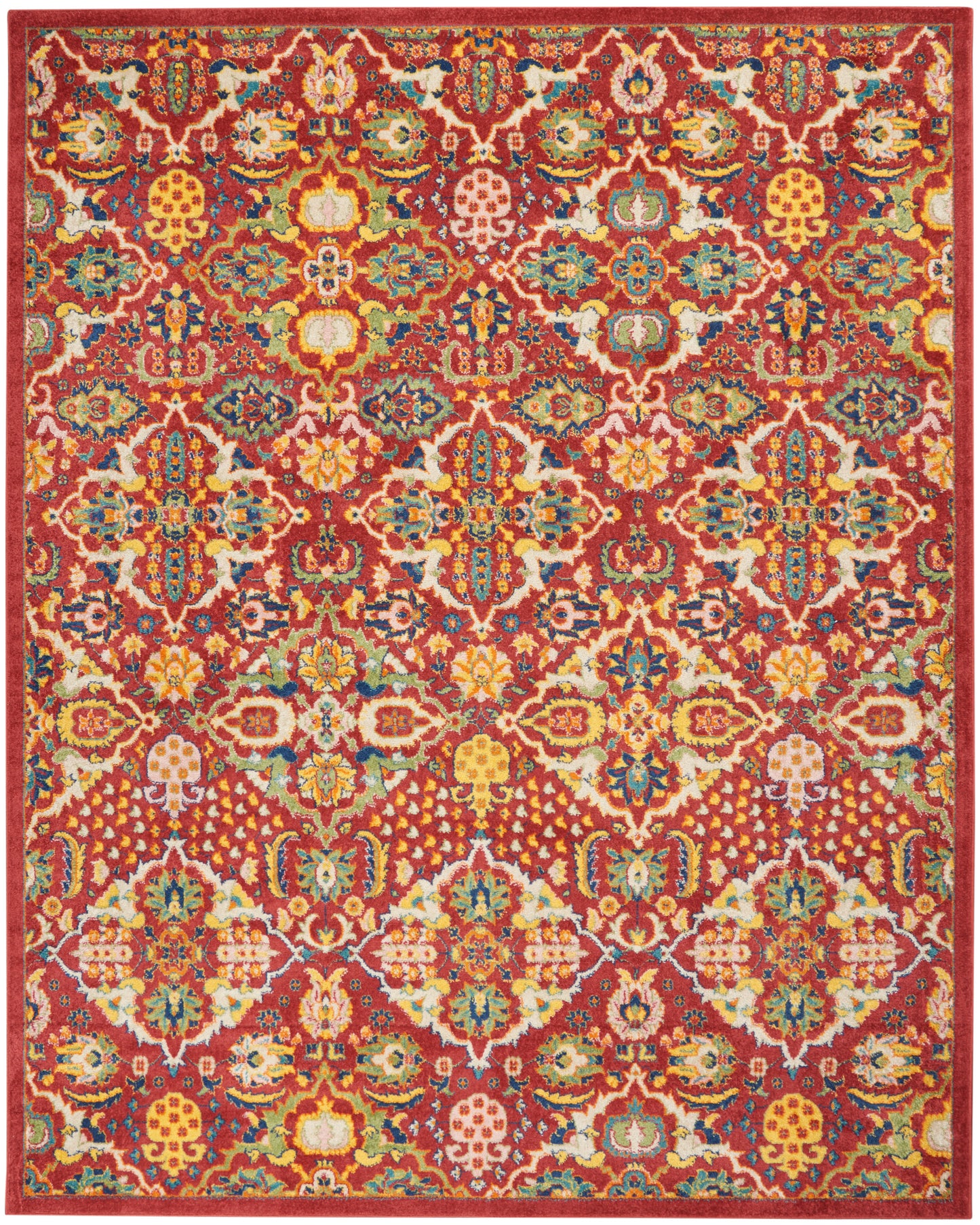 Nourison Home Allur ALR03 Red Multicolor  Transitional Machinemade Rug