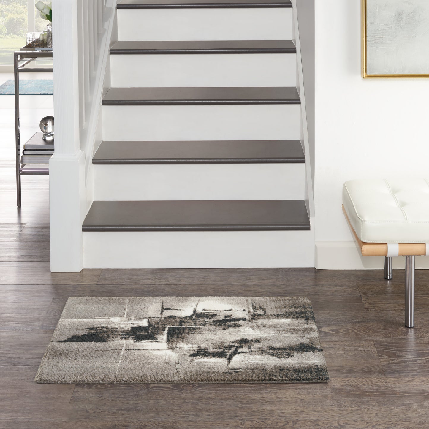 Nourison Home Twilight TWI30 Grey Ivory Black  Contemporary Loom Rug