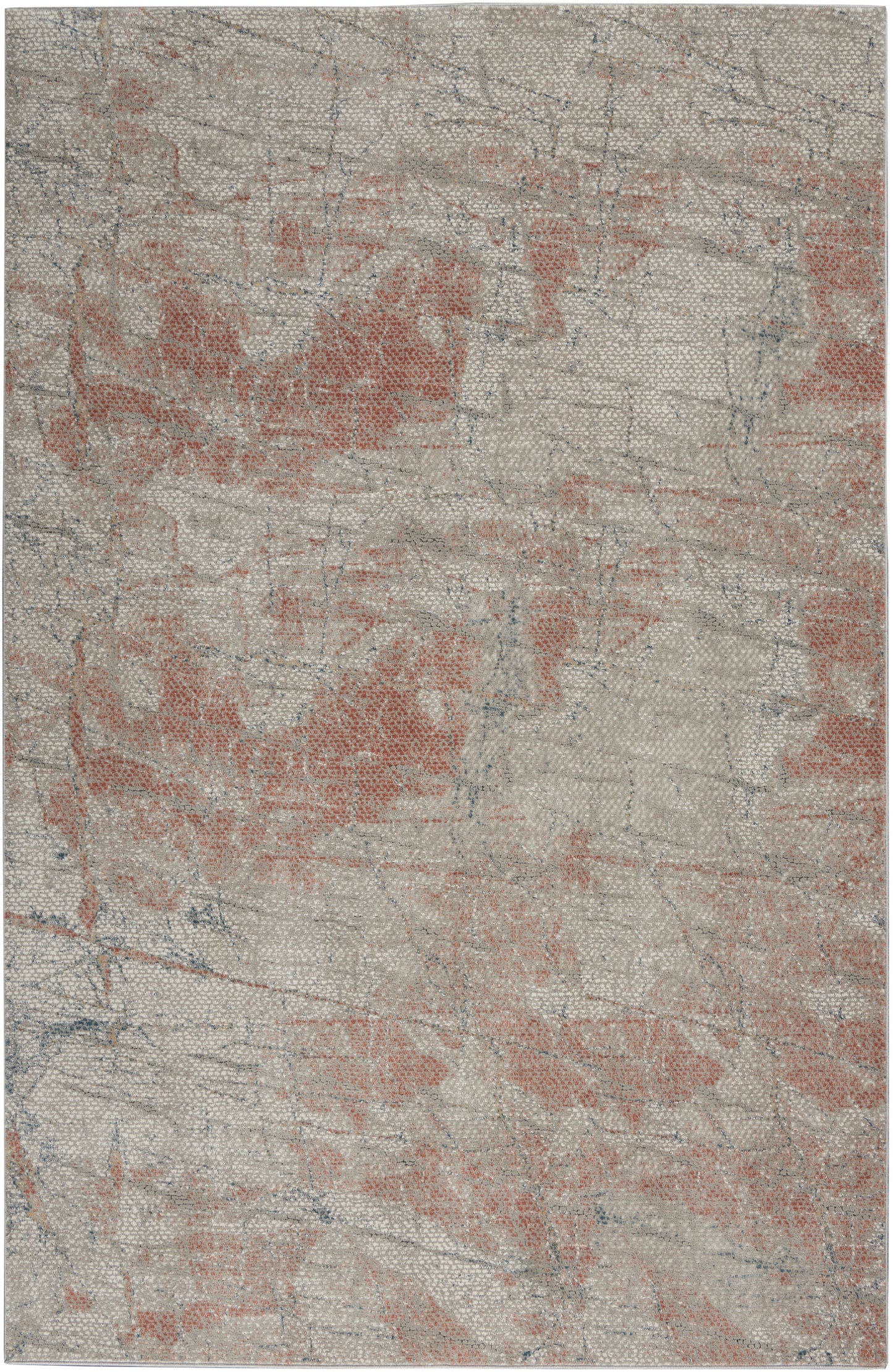 Nourison Home Rustic Textures RUS15 Light Grey Rust  Contemporary Machinemade Rug