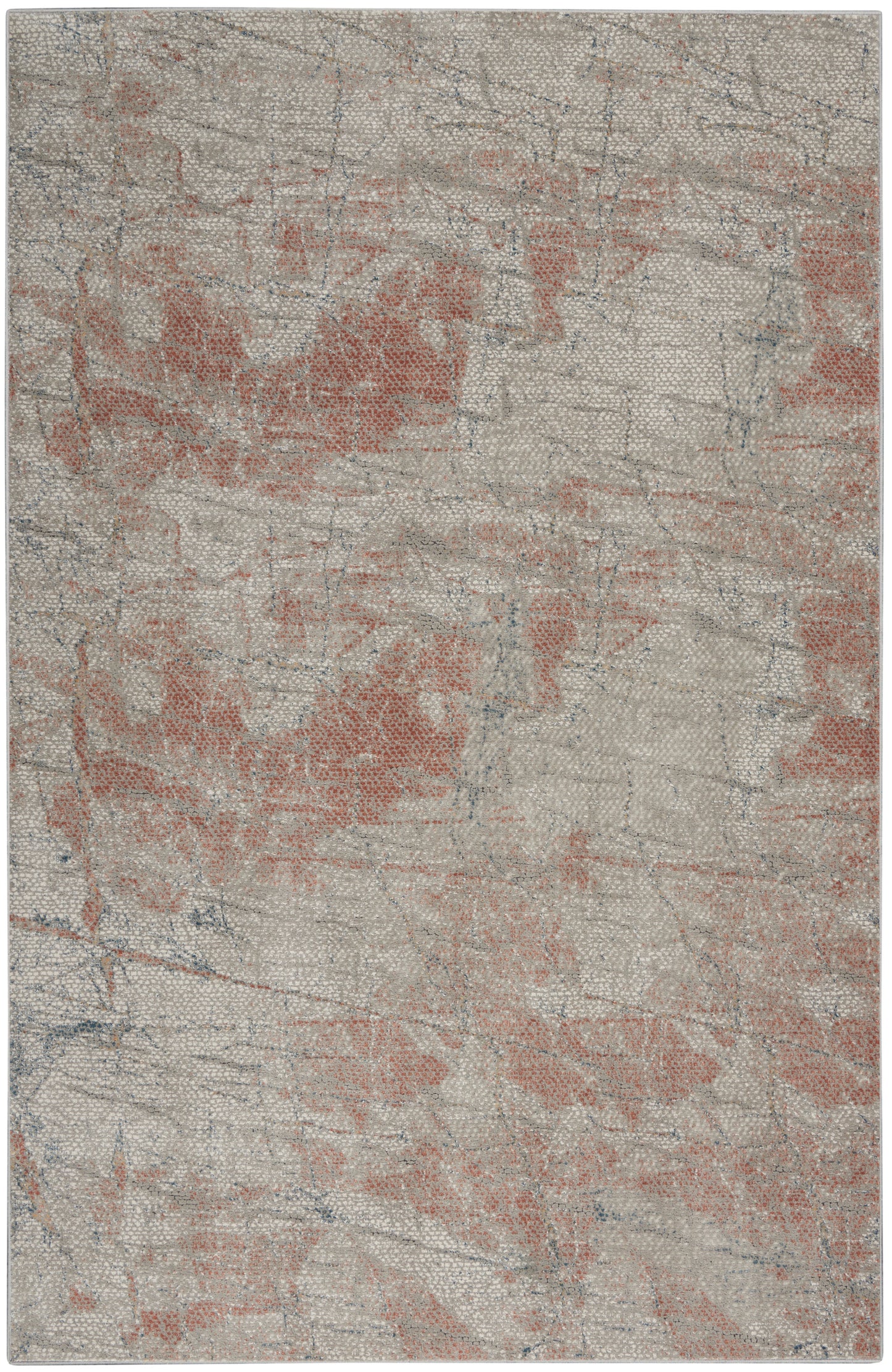 Nourison Home Rustic Textures RUS15 Light Grey Rust  Contemporary Machinemade Rug