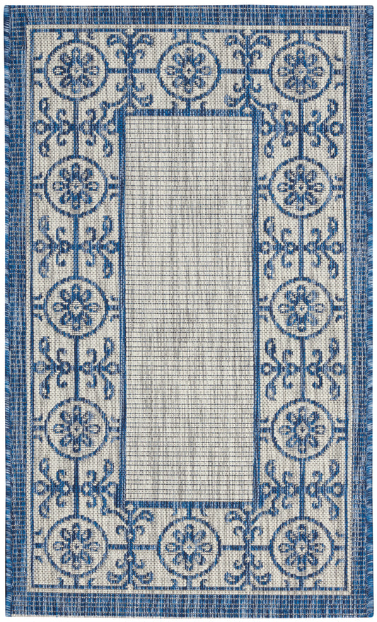 Nourison Home Country Side CTR03 Ivory Blue Transitional Machinemade Rug