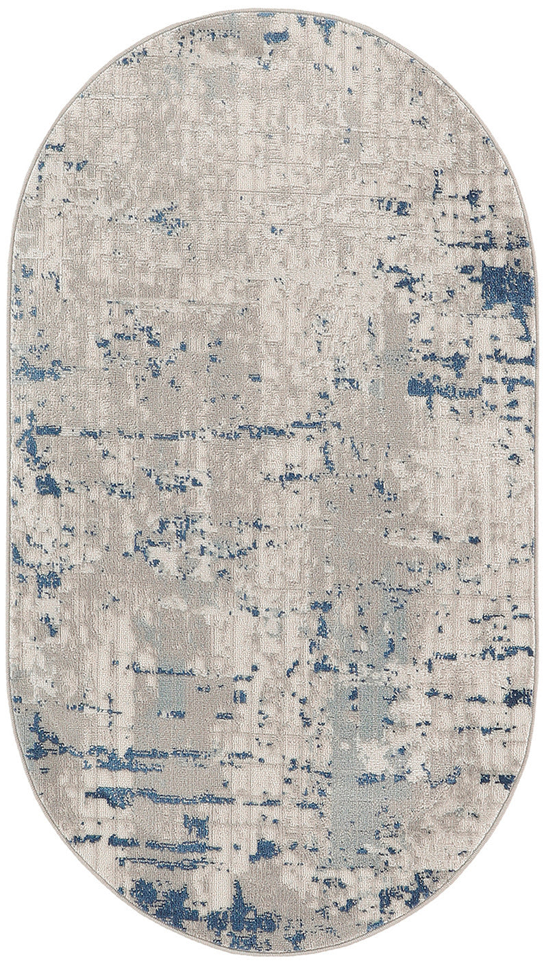 Nourison Home Quarry QUA01 Ivory Grey Blue  Contemporary Machinemade Rug