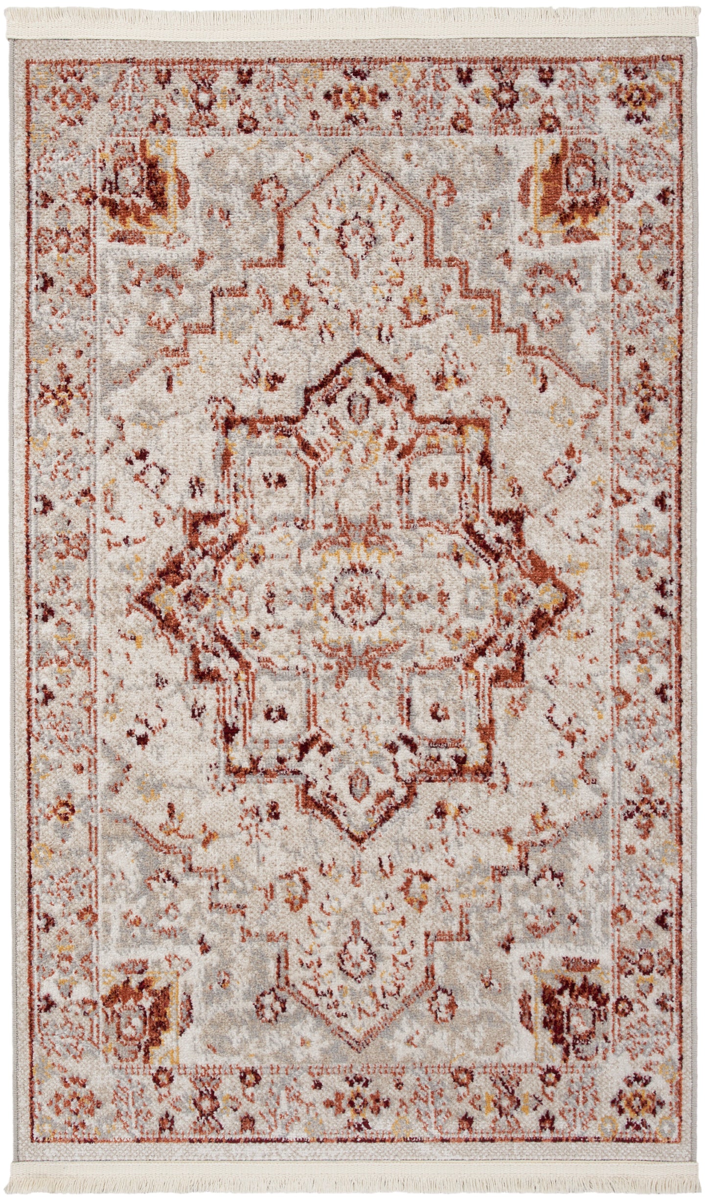 Nourison Home Carina CNA02 Brick Silver Transitional Machinemade Rug