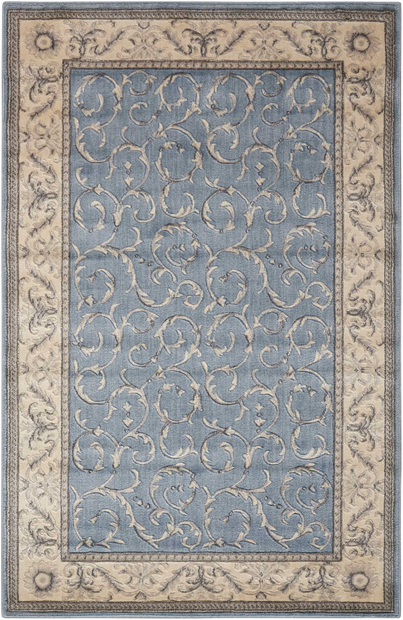 Nourison Home Somerset ST02 Light Blue Traditional Machinemade Rug