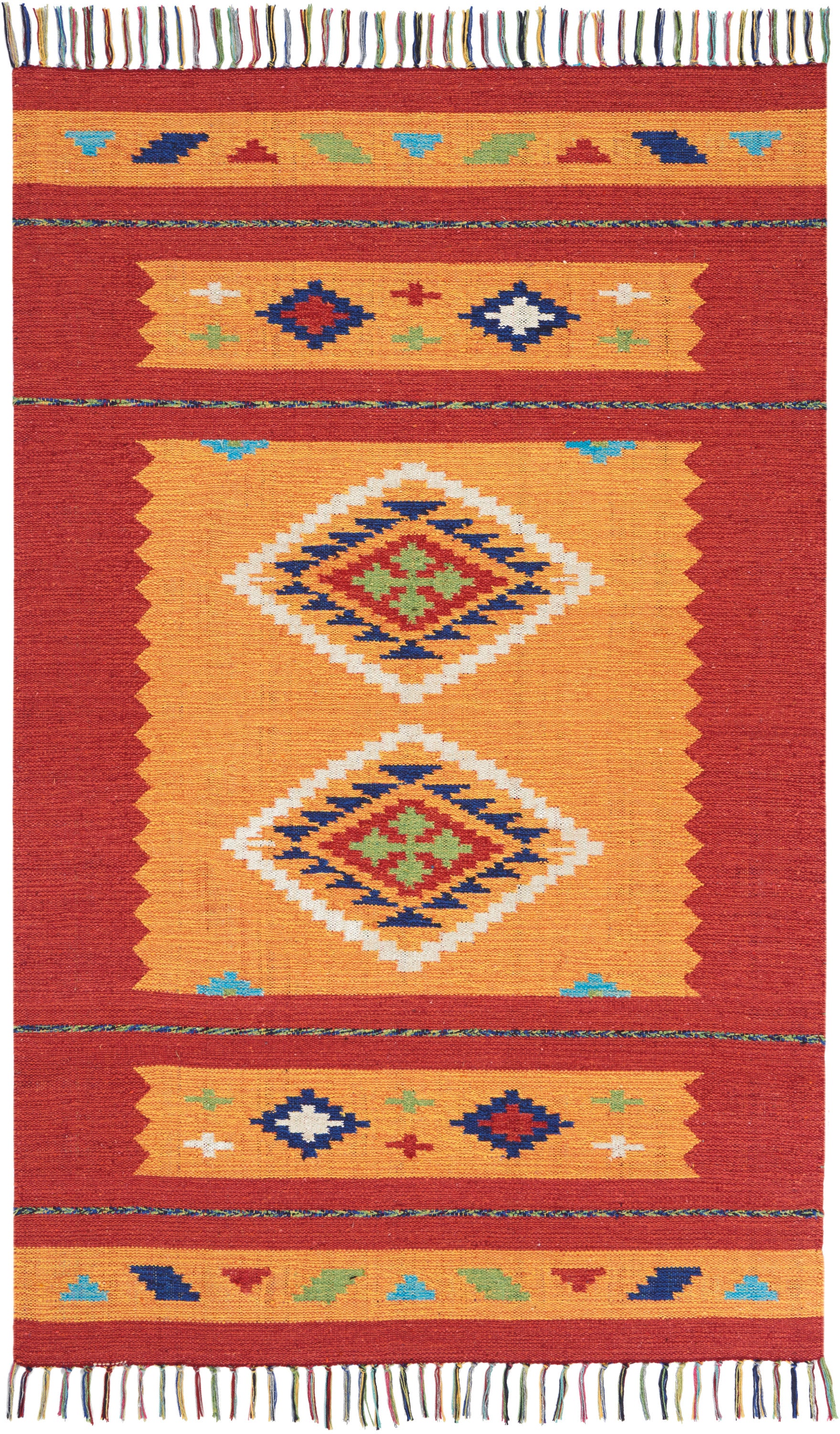 Nourison Home Baja BAJ02 Yellow Red Transitional Woven Rug