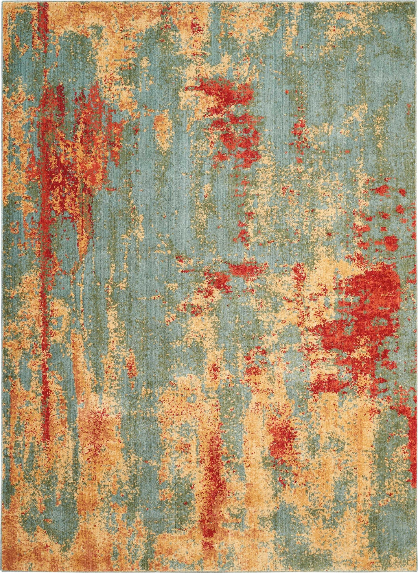 Nourison Home Somerset ST91 Teal Multicolor  Contemporary Machinemade Rug