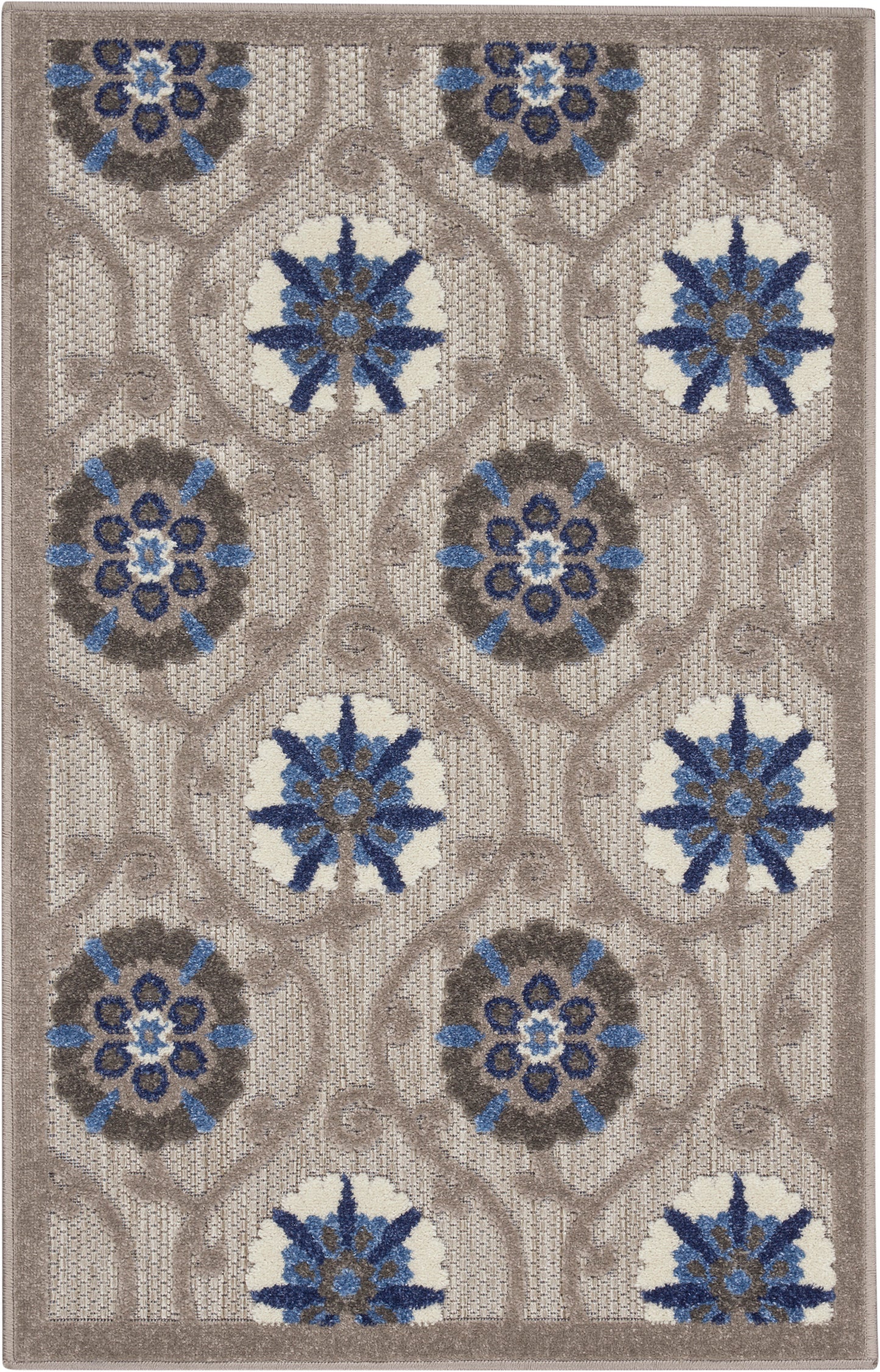 Nourison Home Aloha ALH19 Grey Blue  Contemporary Machinemade Rug