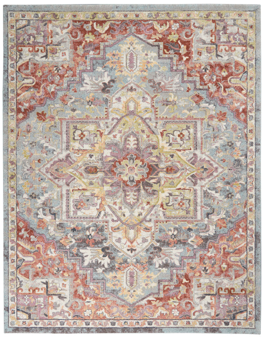 Nourison Home Soraya SOR04 Blue Multicolor  Traditional Machinemade Rug