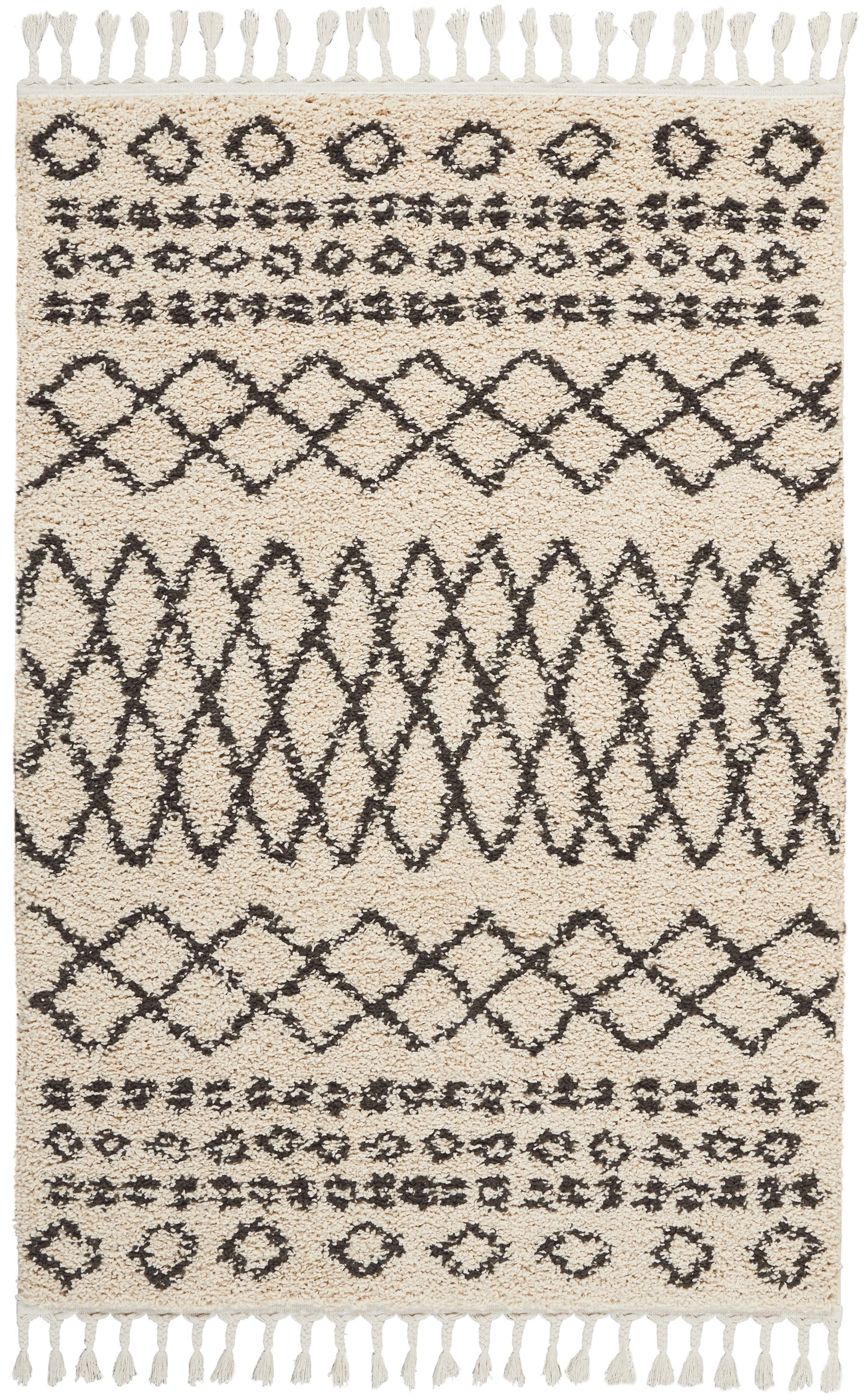 Nourison Home Moroccan Shag MRS02 Cream  Transitional Machinemade Rug