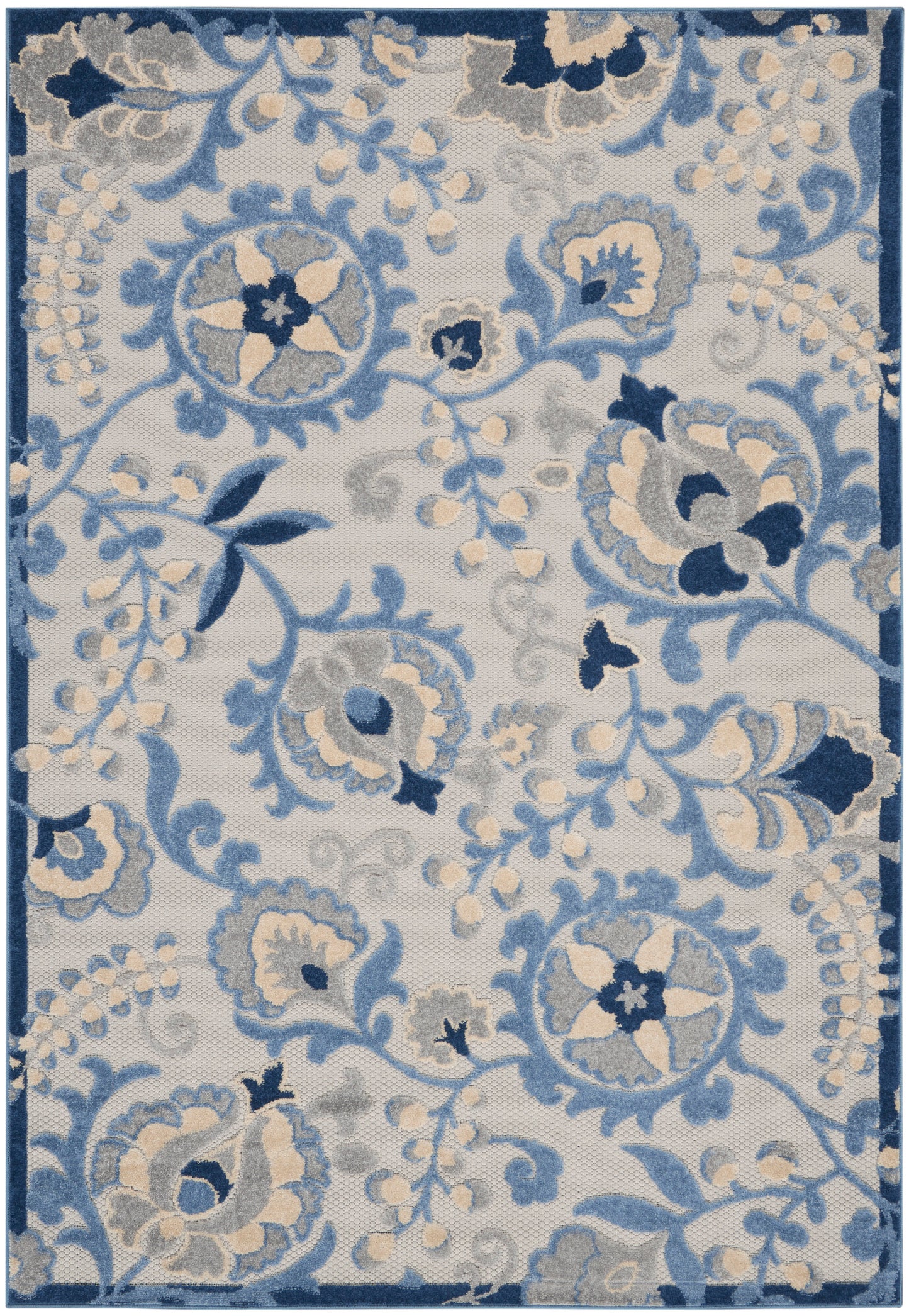 Nourison Home Aloha ALH17 Blue Grey  Contemporary Machinemade Rug