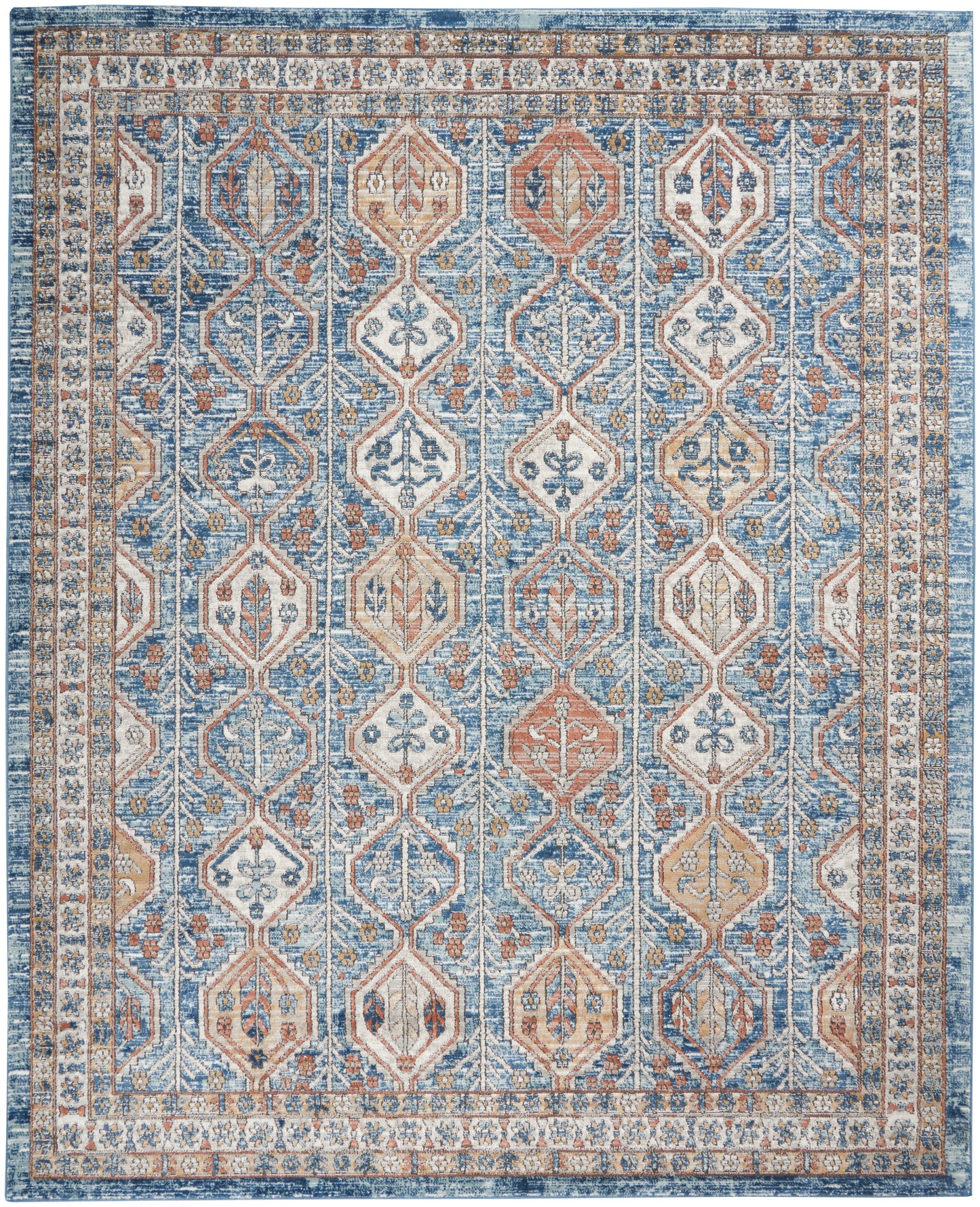 Nourison Home Quarry QUA15 Blue Multi  Contemporary Machinemade Rug