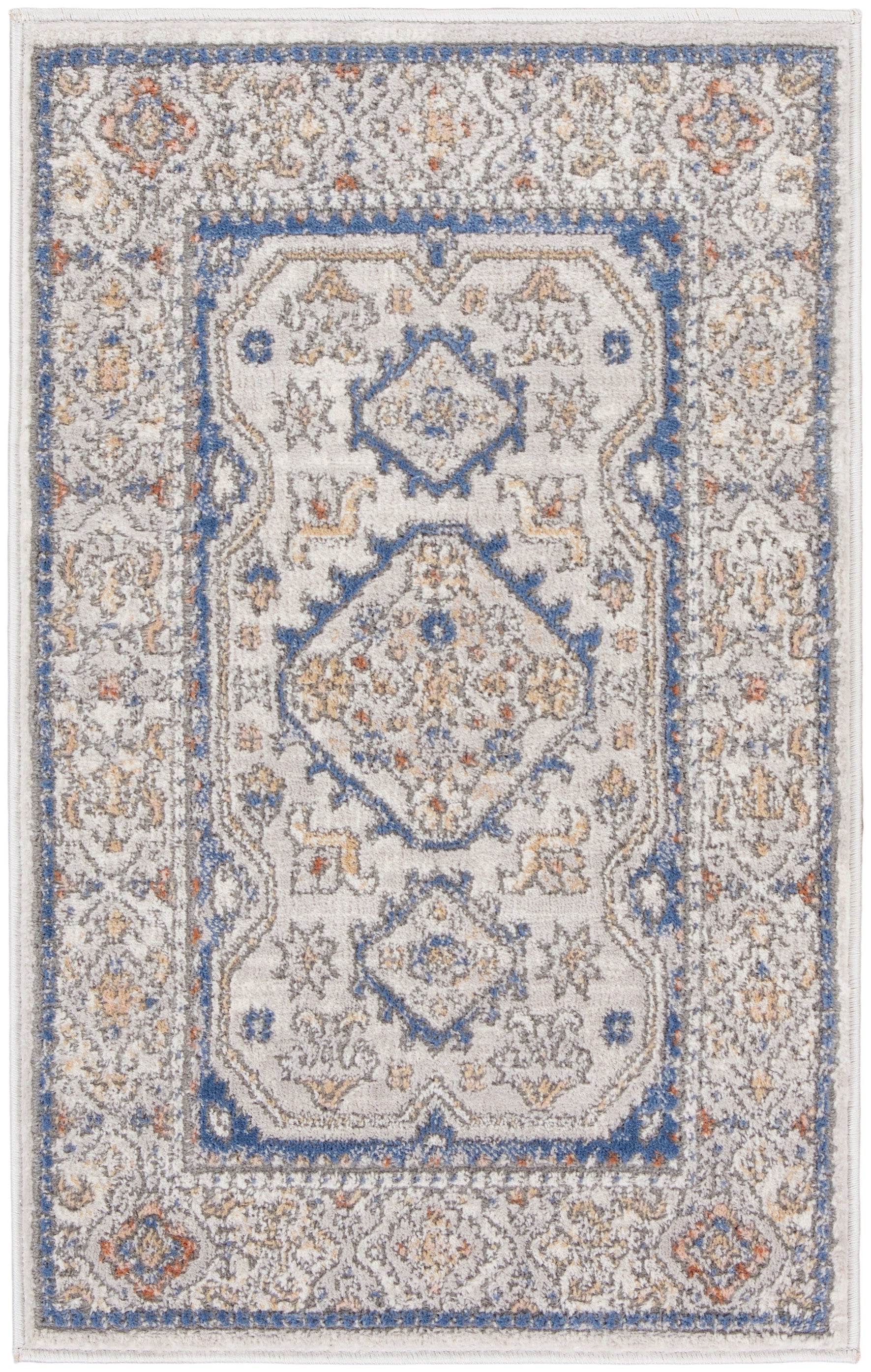 Nicole Curtis Series 4 SR403 Grey Blue Traditional Machinemade Rug