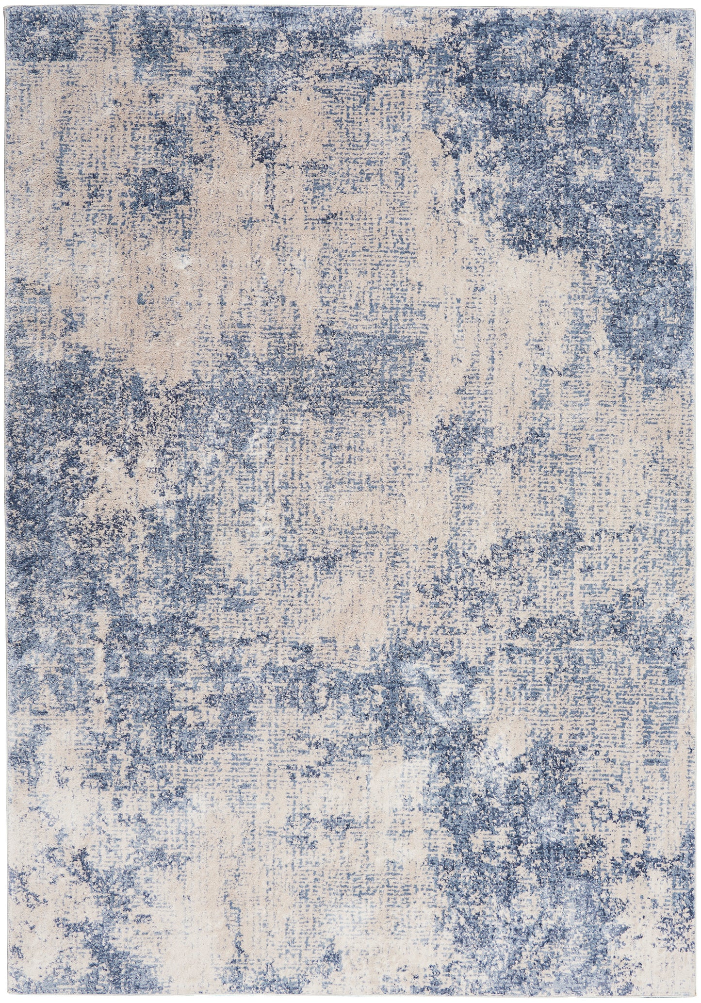 Nourison Home Silky Textures SLY01 Ivory Blue  Contemporary Machinemade Rug